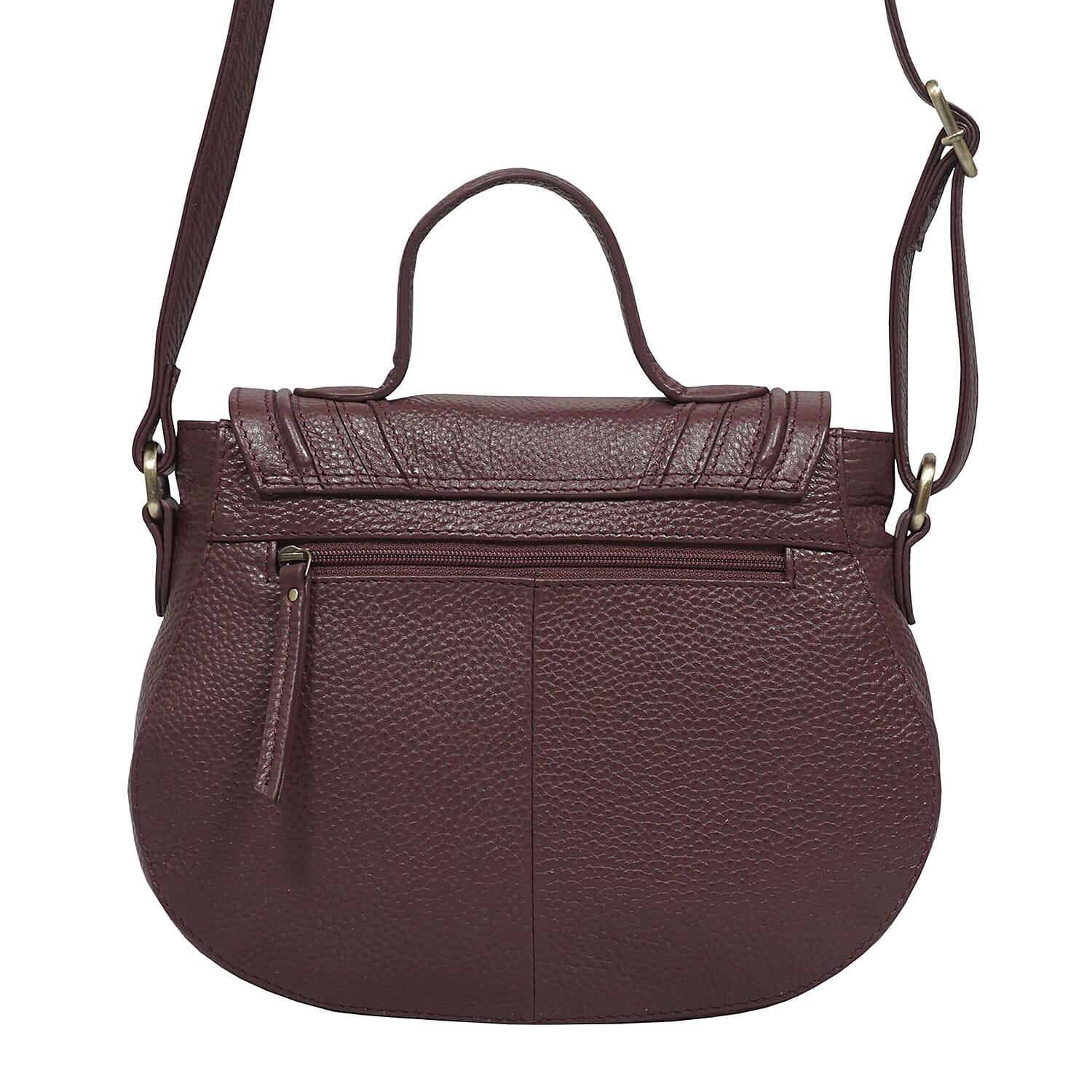 ASSOTS LONDON Carmel 100% Genuine Leather Handbag with Magnetic Closure and Shoulder Strap (Size 23x20x6Cm) - Maroon & Red