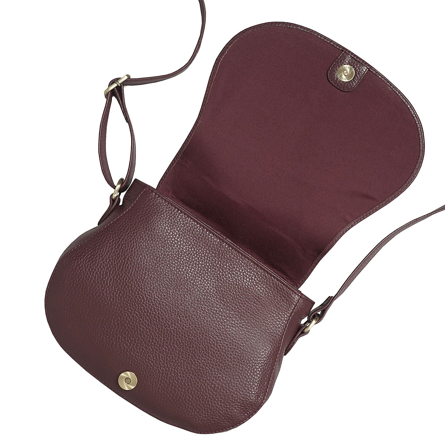 ASSOTS LONDON Carmel 100% Genuine Leather Handbag with Magnetic Closure and Shoulder Strap (Size 23x20x6Cm) - Maroon & Red