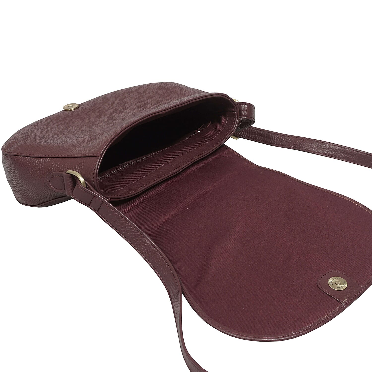 ASSOTS LONDON Carmel 100% Genuine Leather Handbag with Magnetic Closure and Shoulder Strap (Size 23x20x6Cm) - Maroon & Red