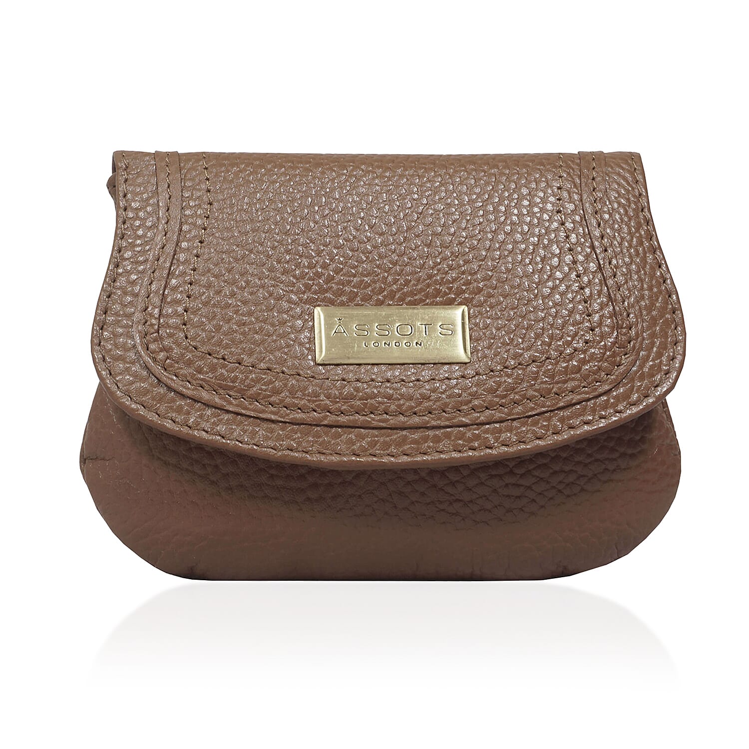 ASSOTS LONDON Carmel 100% Genuine Leather Purse with Magnetic Closure (Size 14x11Cm) - Tan
