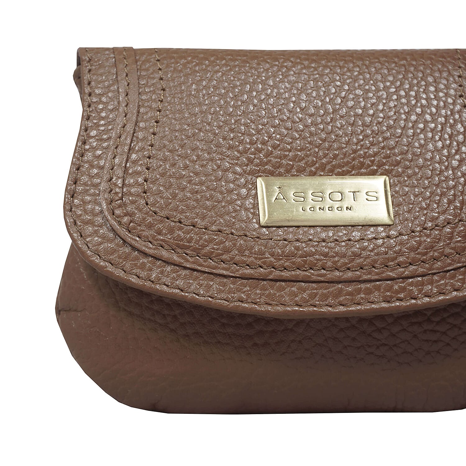 ASSOTS LONDON Carmel 100% Genuine Leather Purse with Magnetic Closure (Size 14x11Cm) - Tan