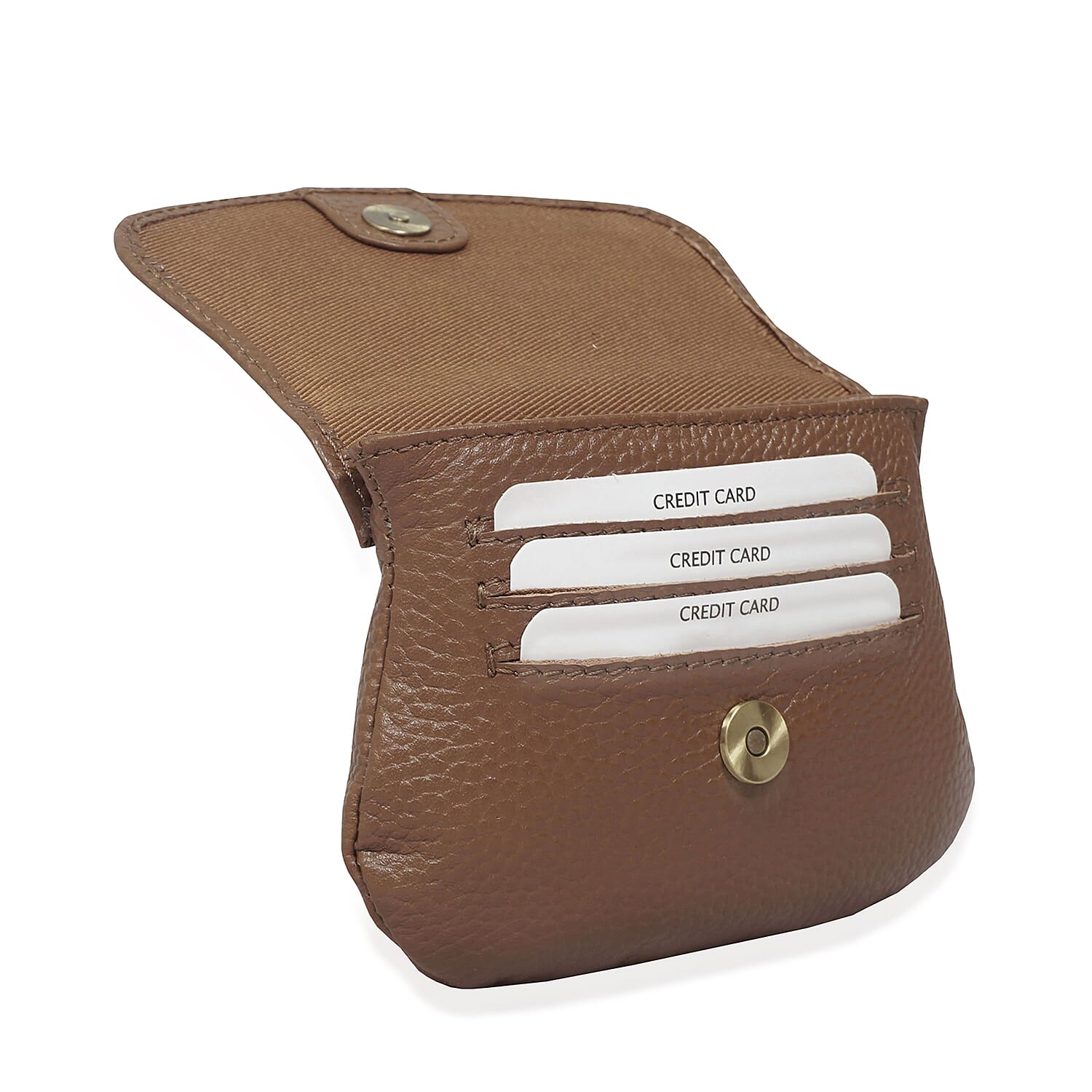 ASSOTS LONDON Carmel 100% Genuine Leather Purse with Magnetic Closure (Size 14x11Cm) - Tan