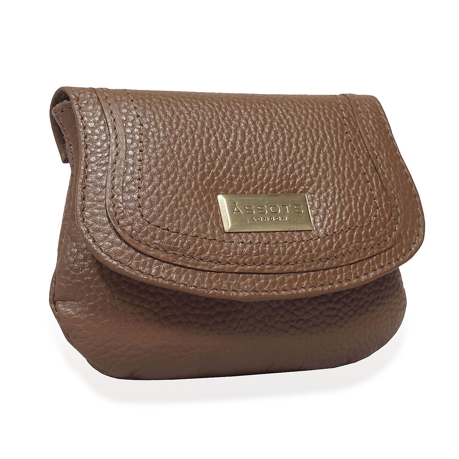 ASSOTS LONDON Carmel 100% Genuine Leather Purse with Magnetic Closure (Size 14x11Cm) - Tan