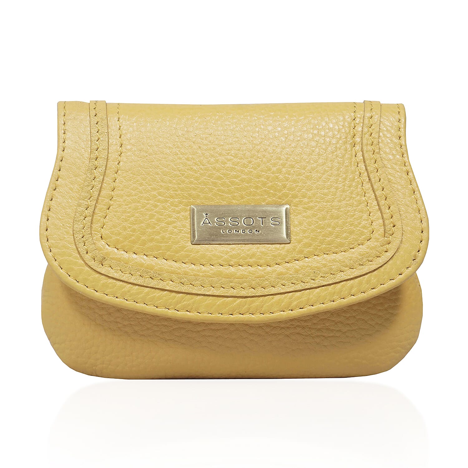 ASSOTS LONDON Carmel 100% Genuine Leather Purse with Magnetic Closure (Size 14x11Cm) - Mustard