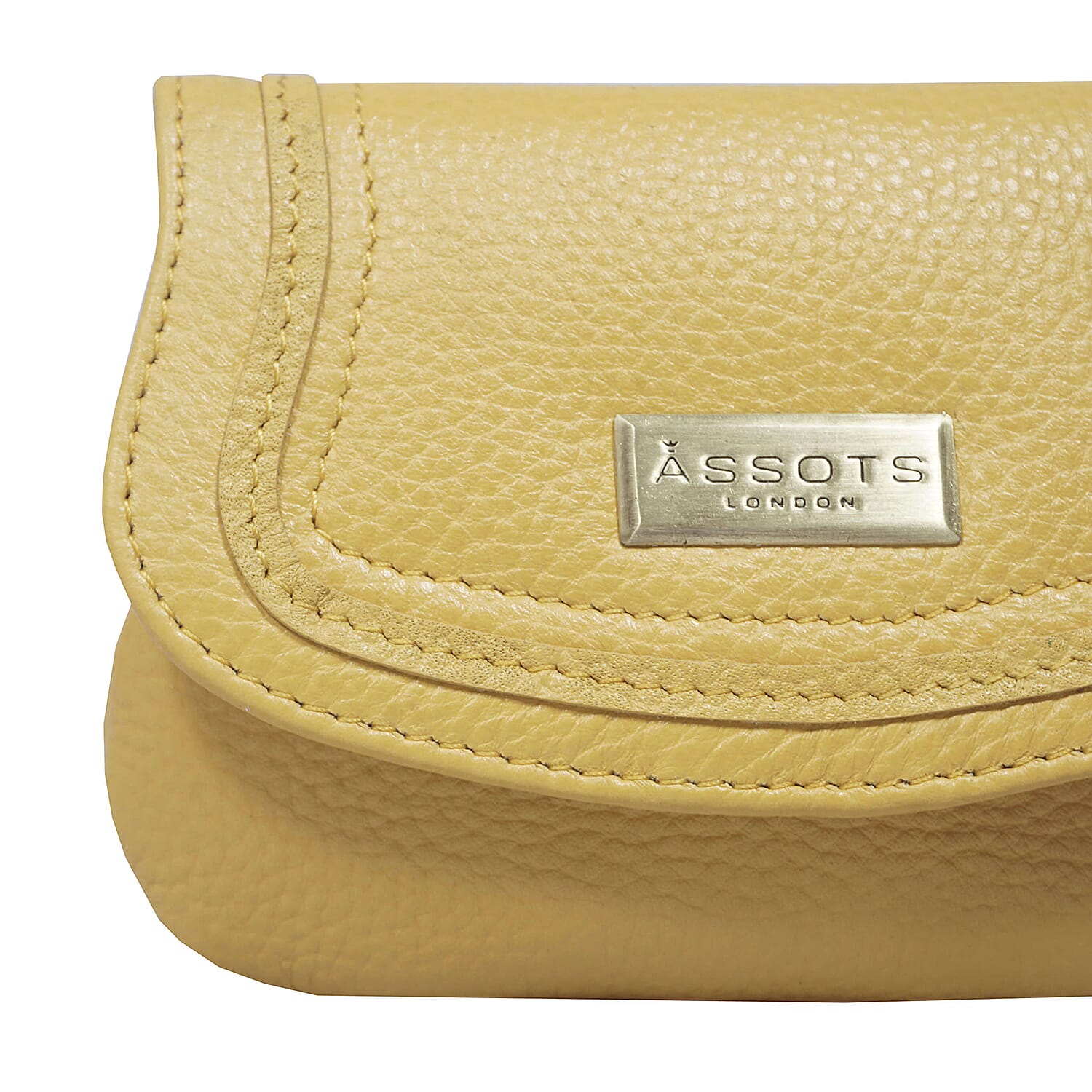 ASSOTS LONDON Carmel 100% Genuine Leather Purse with Magnetic Closure (Size 14x11Cm) - Mustard