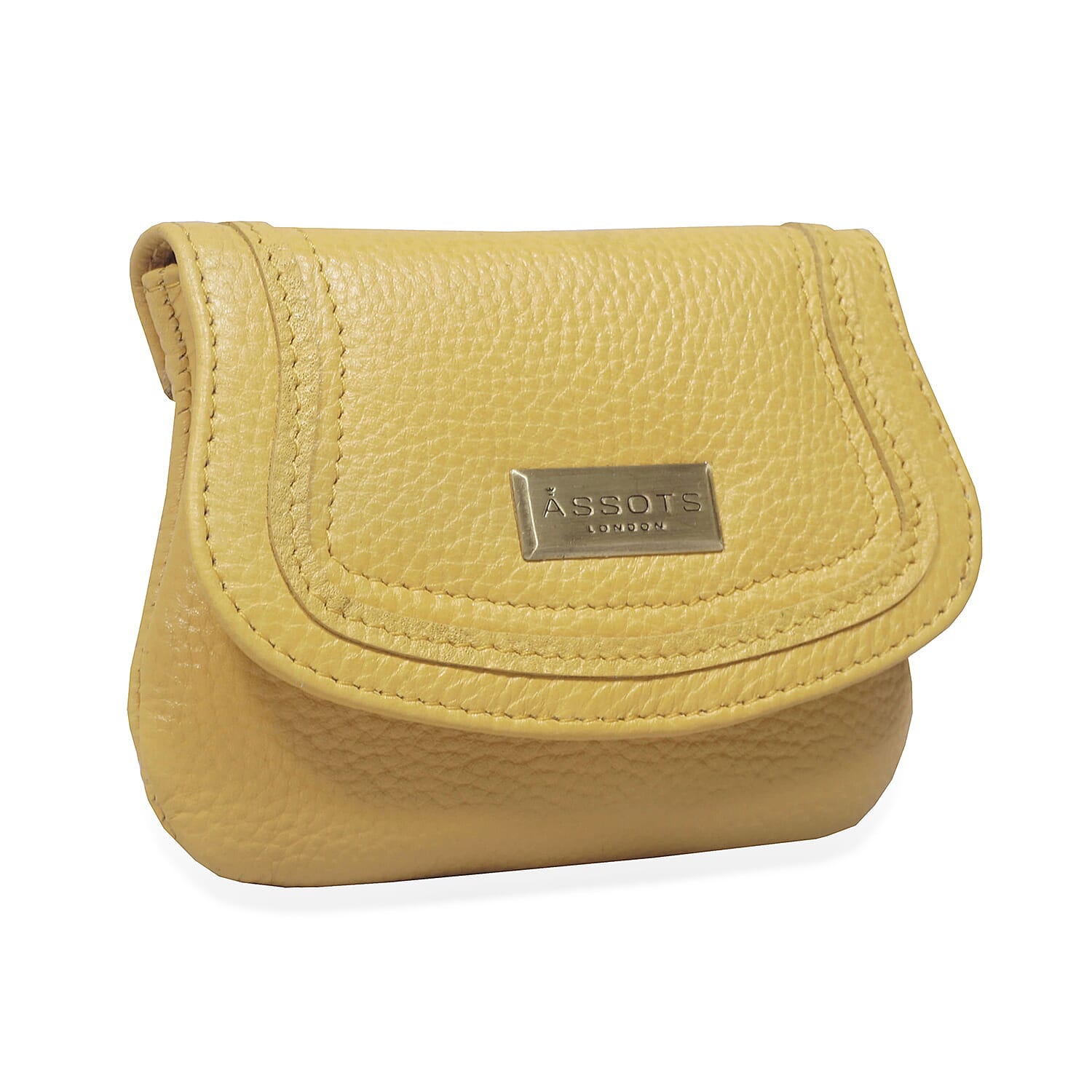 ASSOTS LONDON Carmel 100% Genuine Leather Purse with Magnetic Closure (Size 14x11Cm) - Mustard