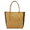 ASSOTS LONDON Isla Genuine Leather Croc Pattern Plus Suede Shopper Bag Fully Lined with Zipper Closure  Mustard