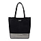 DOD - ASSOTS LONDON Paige Genuine Leather Suede & Metallic Tote Bag - Black & Pewter