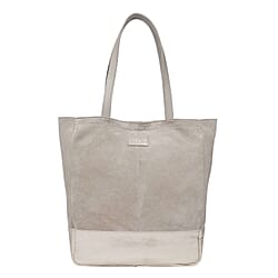 DOD - ASSOTS LONDON Paige Genuine Leather Suede & Metallic Tote Bag - Black & Pewter