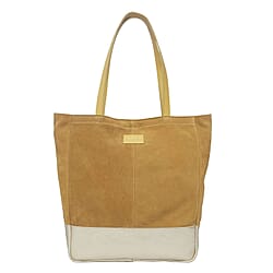 DOD - ASSOTS LONDON Paige Genuine Leather Suede & Metallic Tote Bag - Black & Pewter