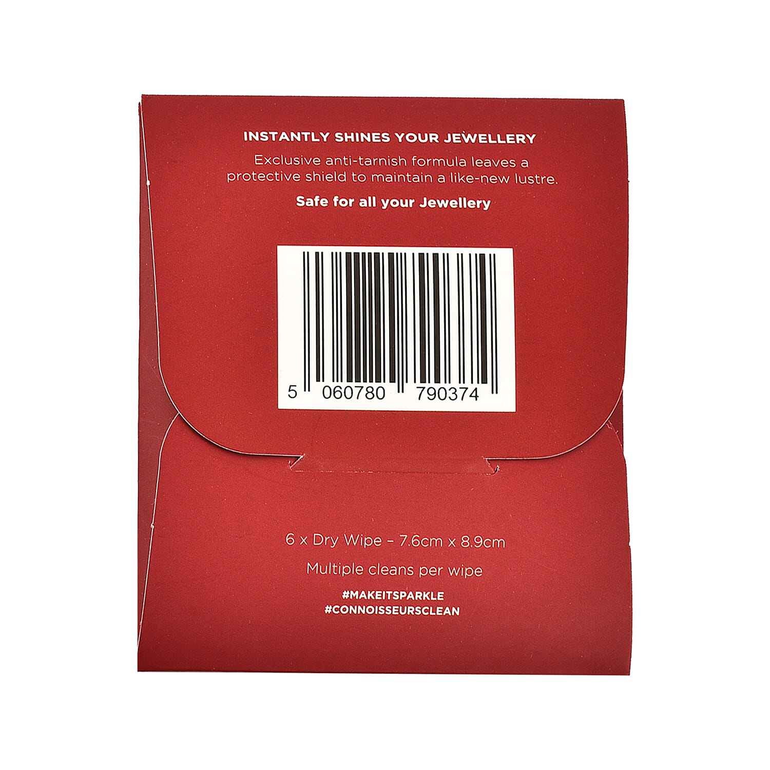 6 Pack - Multi-Purpose Jewellery Wipes Cleaner - Red & Gold
