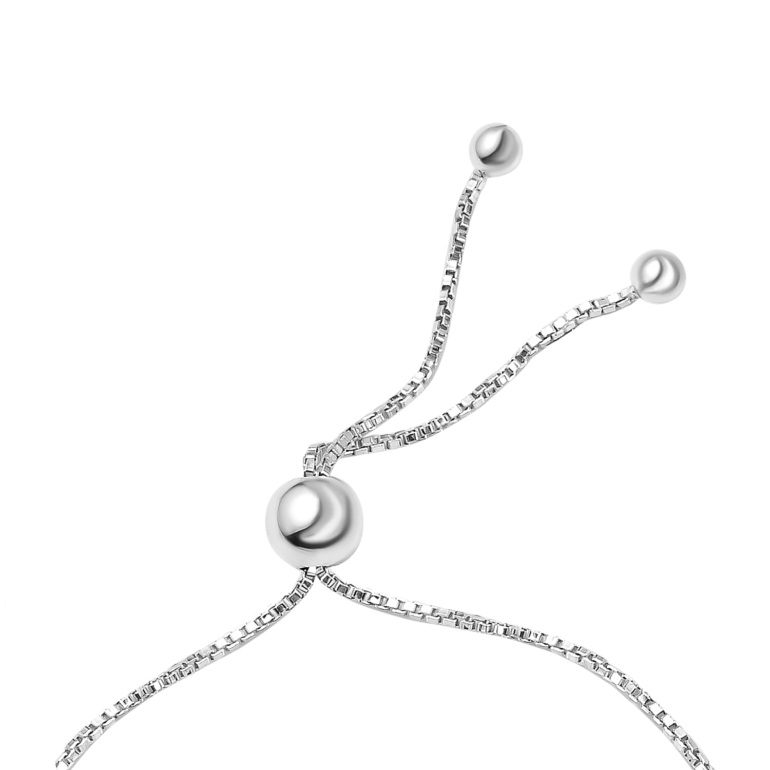 Sterling Silver Ball Adjustable Slider Bracelet (Size - 6.5 To 9.5), Silver Wt. 6.30 Gms