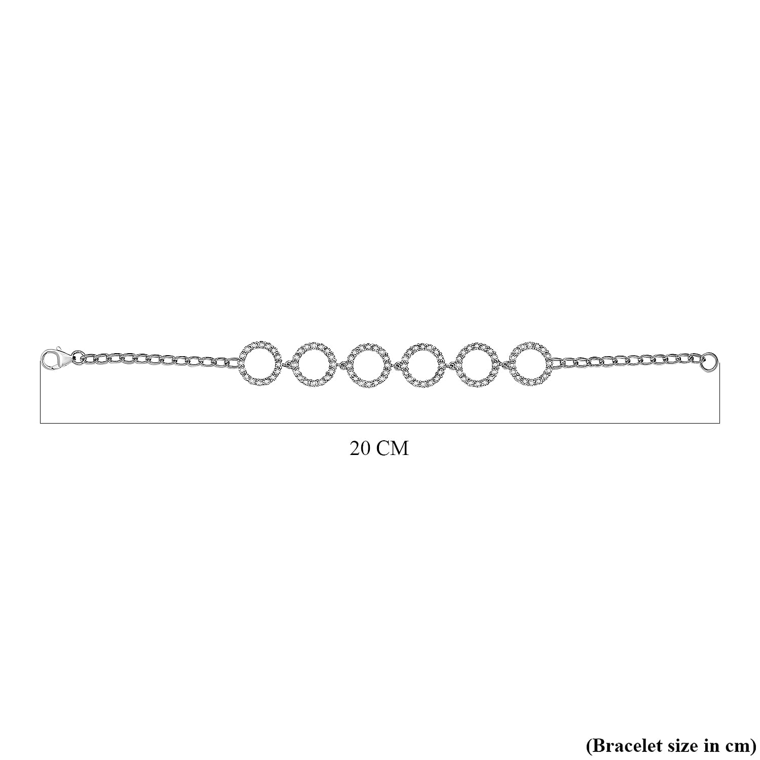GP Circle of Life Collection - Diamond Bracelet (Size - 7.5) in Platinum Overlay Sterling Silver 0.50 Ct, Silver Wt 8.77 Gms