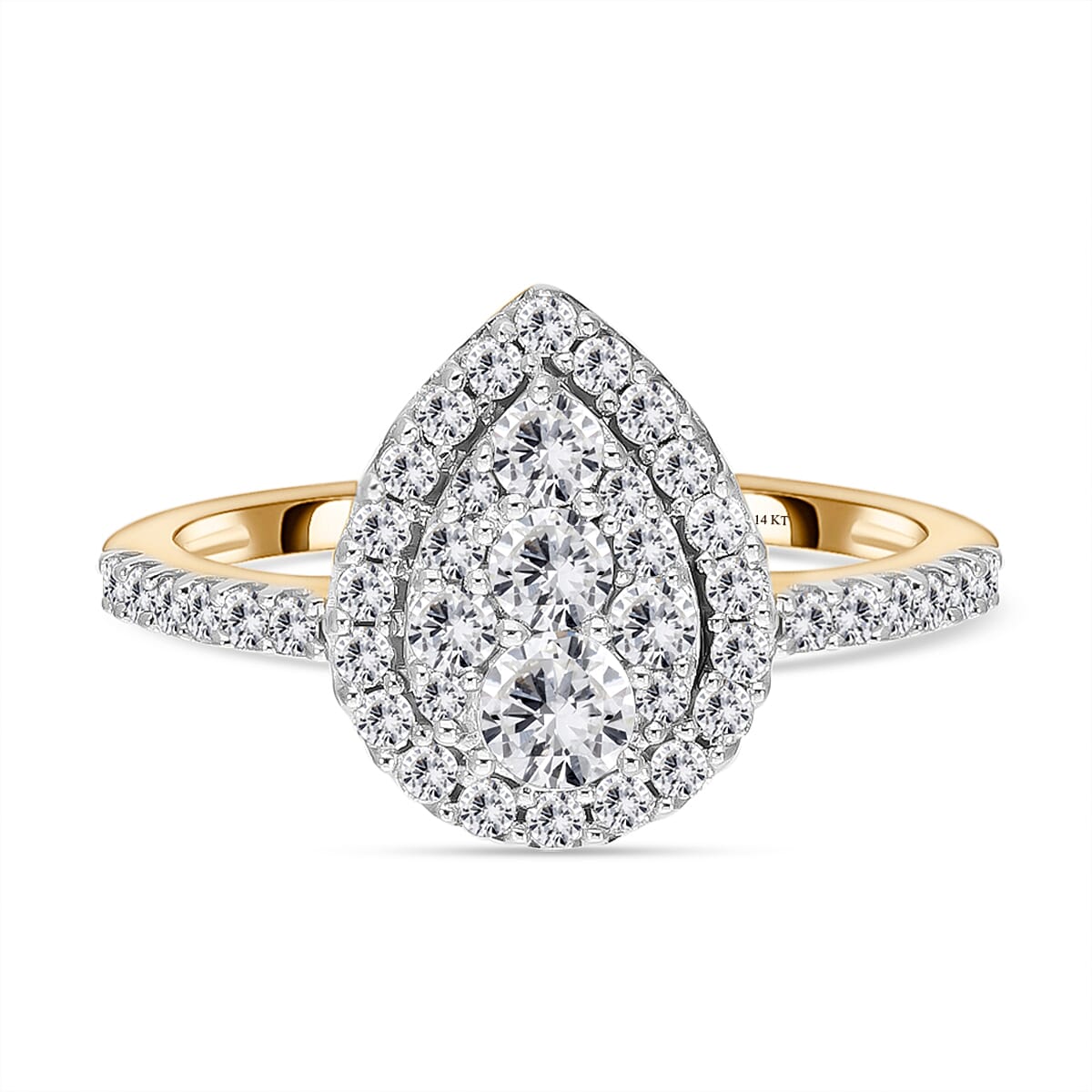 New York Close Out Deal 14K Yellow Gold Diamond (I1-I2-G-H) Ring 1.00 Ct.