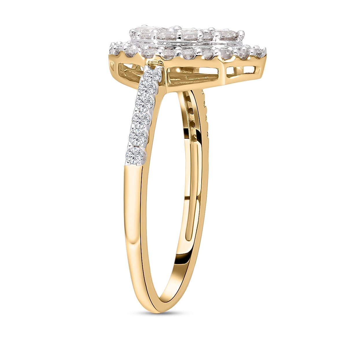 New York Close Out Deal 14K Yellow Gold Diamond (I1-I2-G-H) Ring 1.00 Ct.