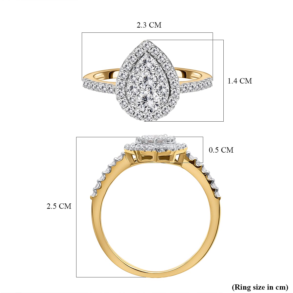 New York Close Out Deal 14K Yellow Gold Diamond (I1-I2-G-H) Ring 1.00 Ct.