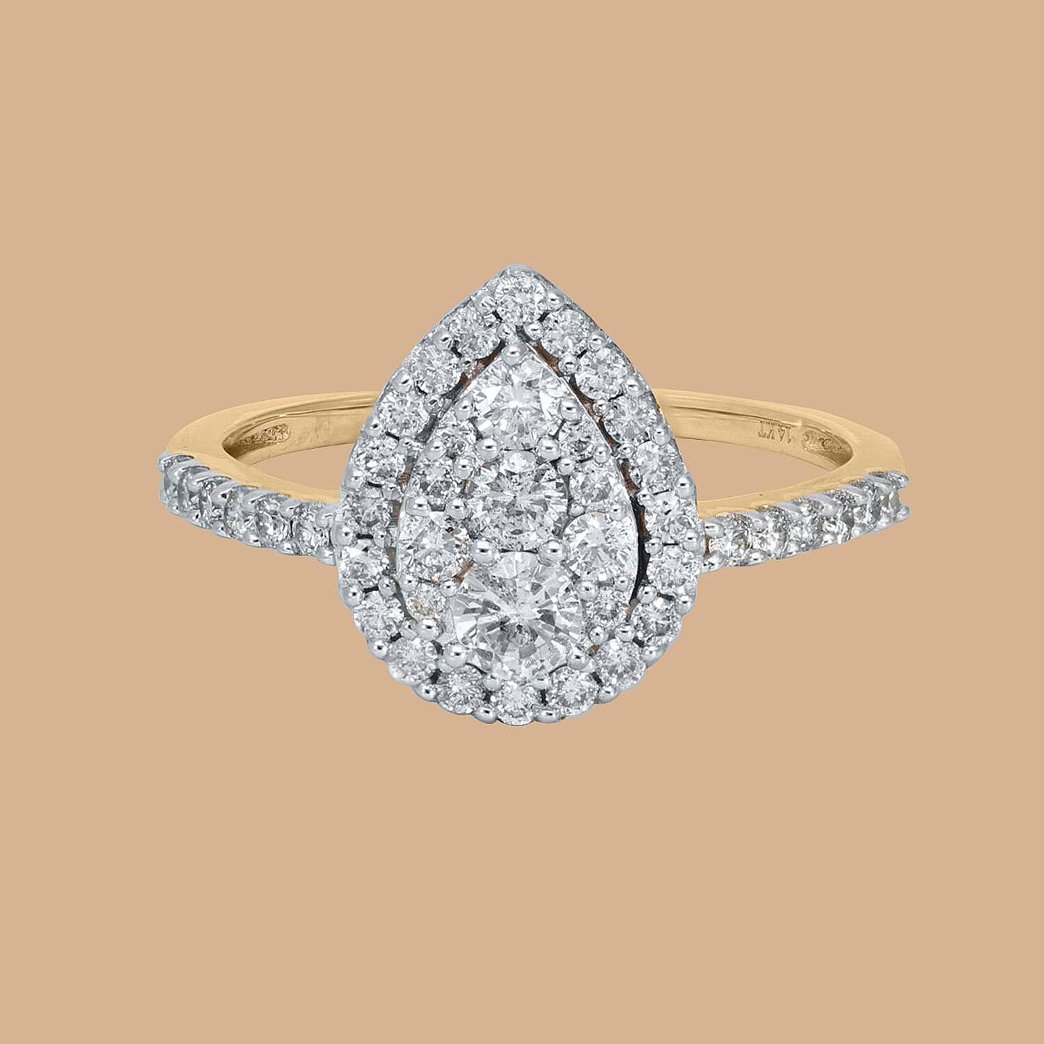 New York Close Out Deal 14K Yellow Gold Diamond (I1-I2-G-H) Ring 1.00 Ct.