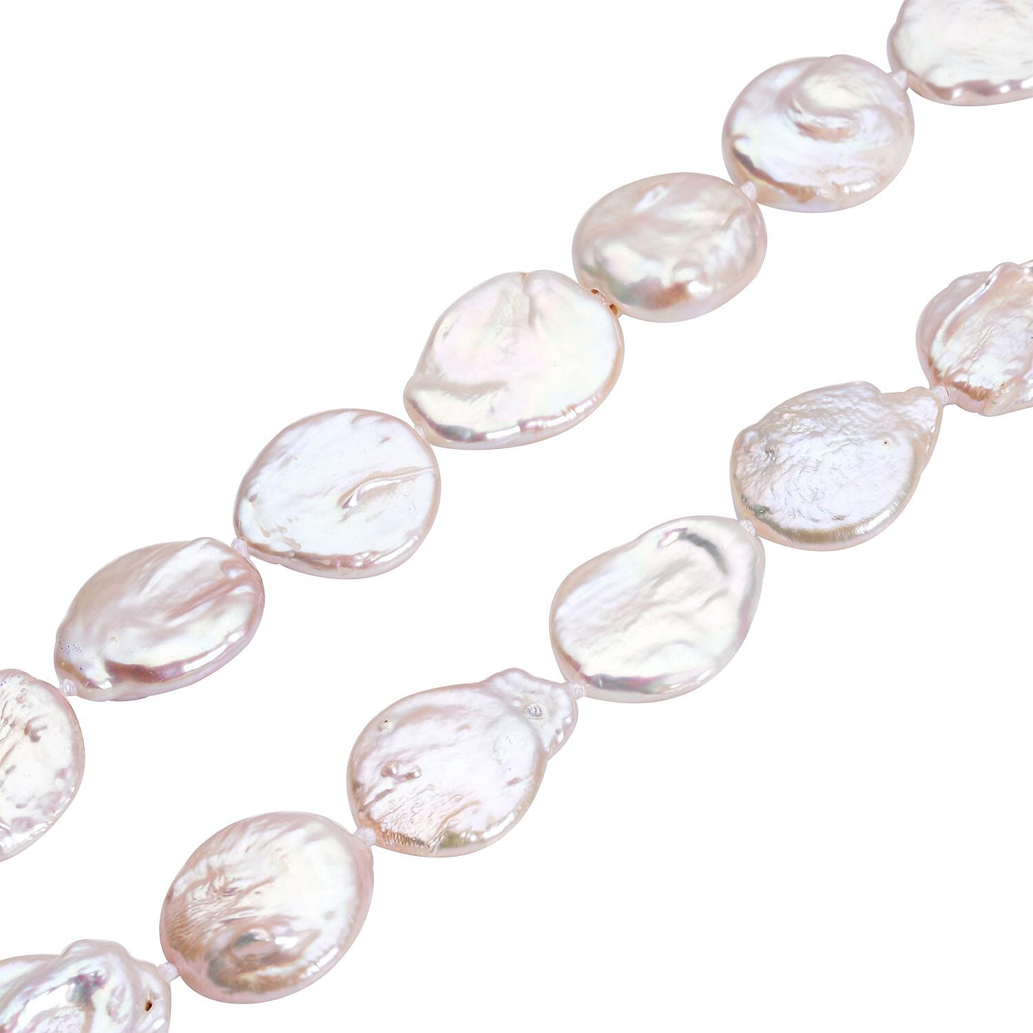 Multi Colour Keshi Pearl Necklace (Size - 36) With Magnetic Lock in Rhodium Overlay Sterling Silver