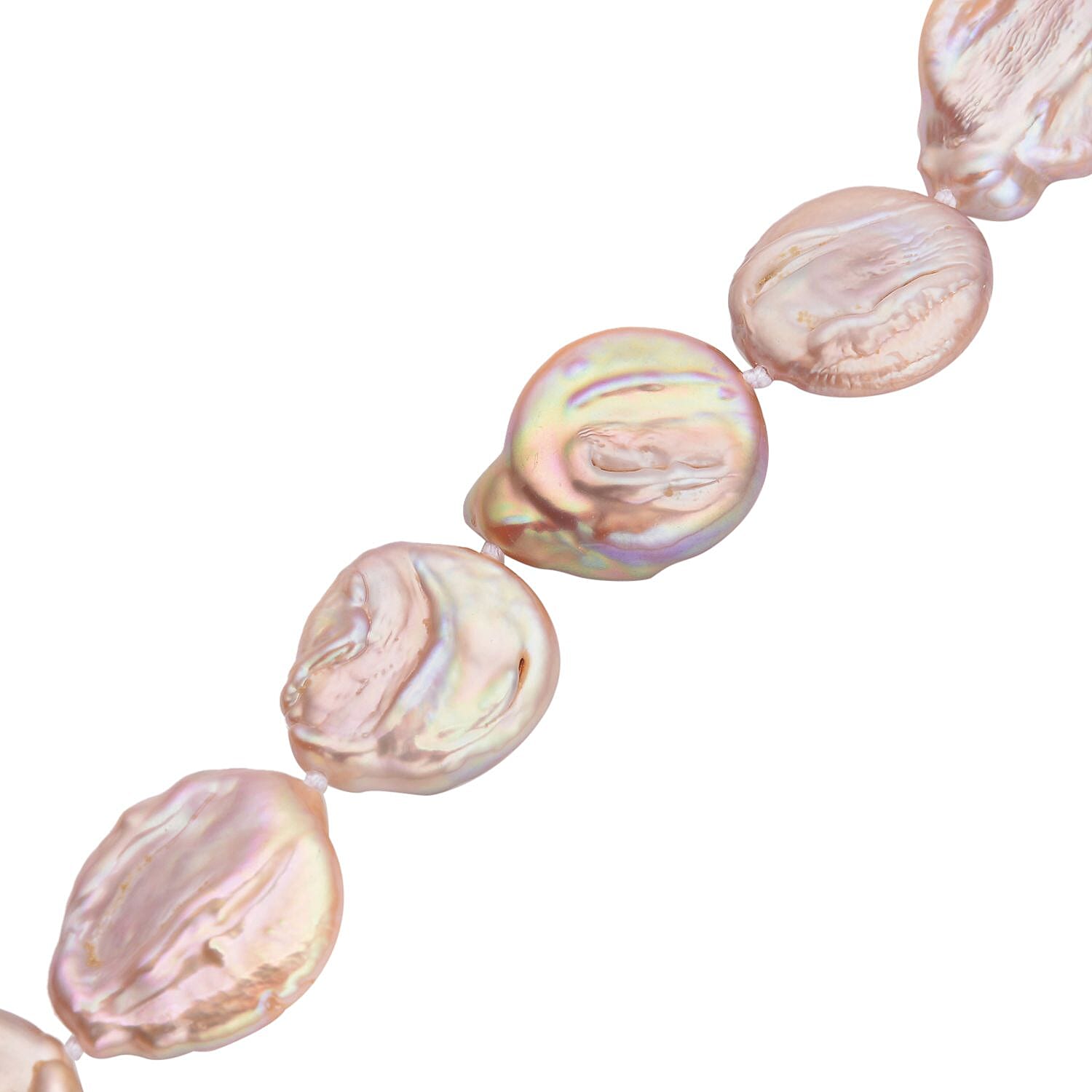 Multi Colour Keshi Pearl Bracelet (Size - 7) With Magnetic Lock in Rhodium Overlay Sterling Silver