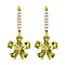 Peridot ,White Zircon Fancy Earring ( With Lever Back) in 18K Vermeil Yellow Gold Plated Sterling Silver