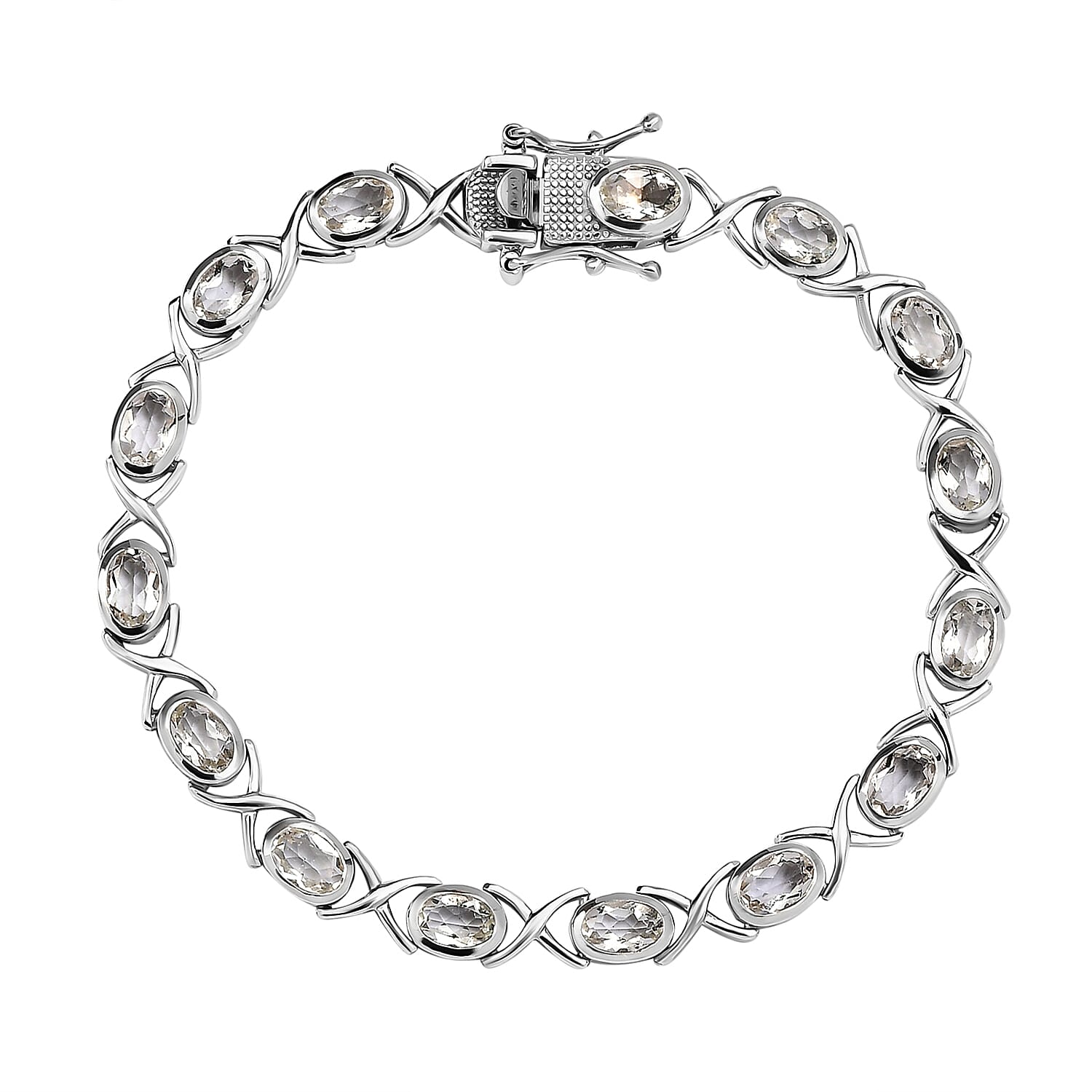 Hyalite Opal  Cluster Bracelet (Size - 7) in Platinum Overlay Sterling Silver 5.94 ct,  Silver Wt. 10 Gms  3.030  Ct.
