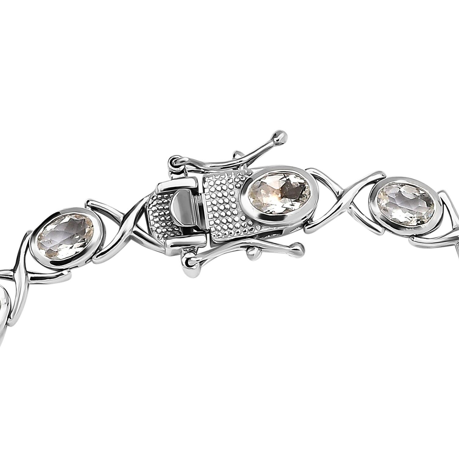 Hyalite Opal  Cluster Bracelet (Size - 7) in Platinum Overlay Sterling Silver 5.94 ct,  Silver Wt. 10 Gms  3.030  Ct.