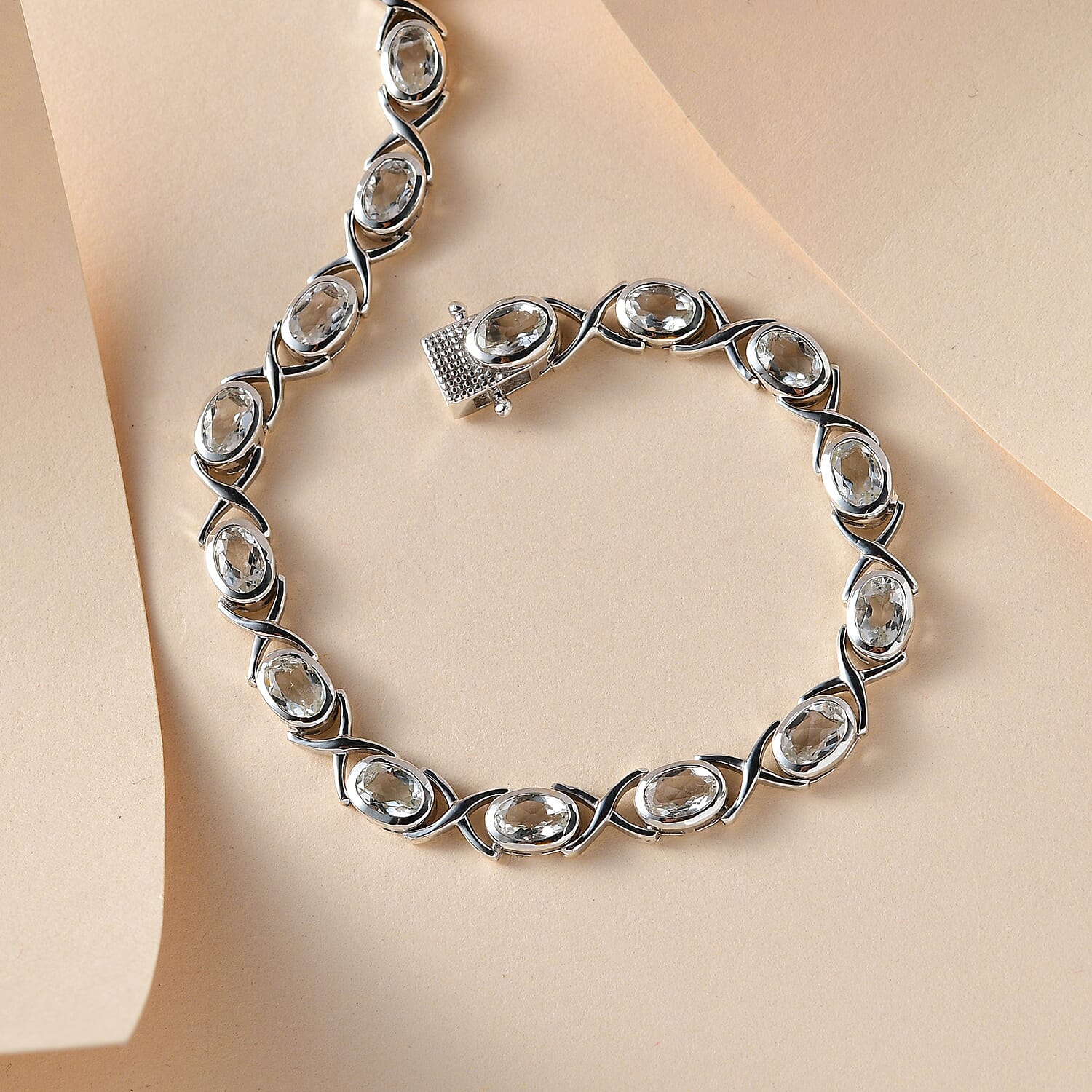 Hyalite Opal  Cluster Bracelet (Size - 7) in Platinum Overlay Sterling Silver 5.94 ct,  Silver Wt. 10 Gms  3.030  Ct.