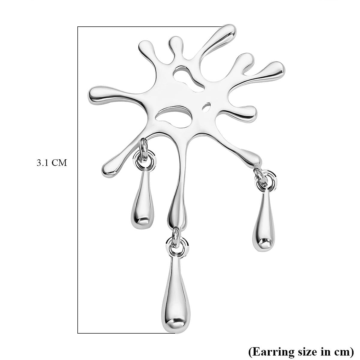LucyQ Splash Collection - Rhodium Overlay Sterling Silver Drop Earrings (With Push Back)