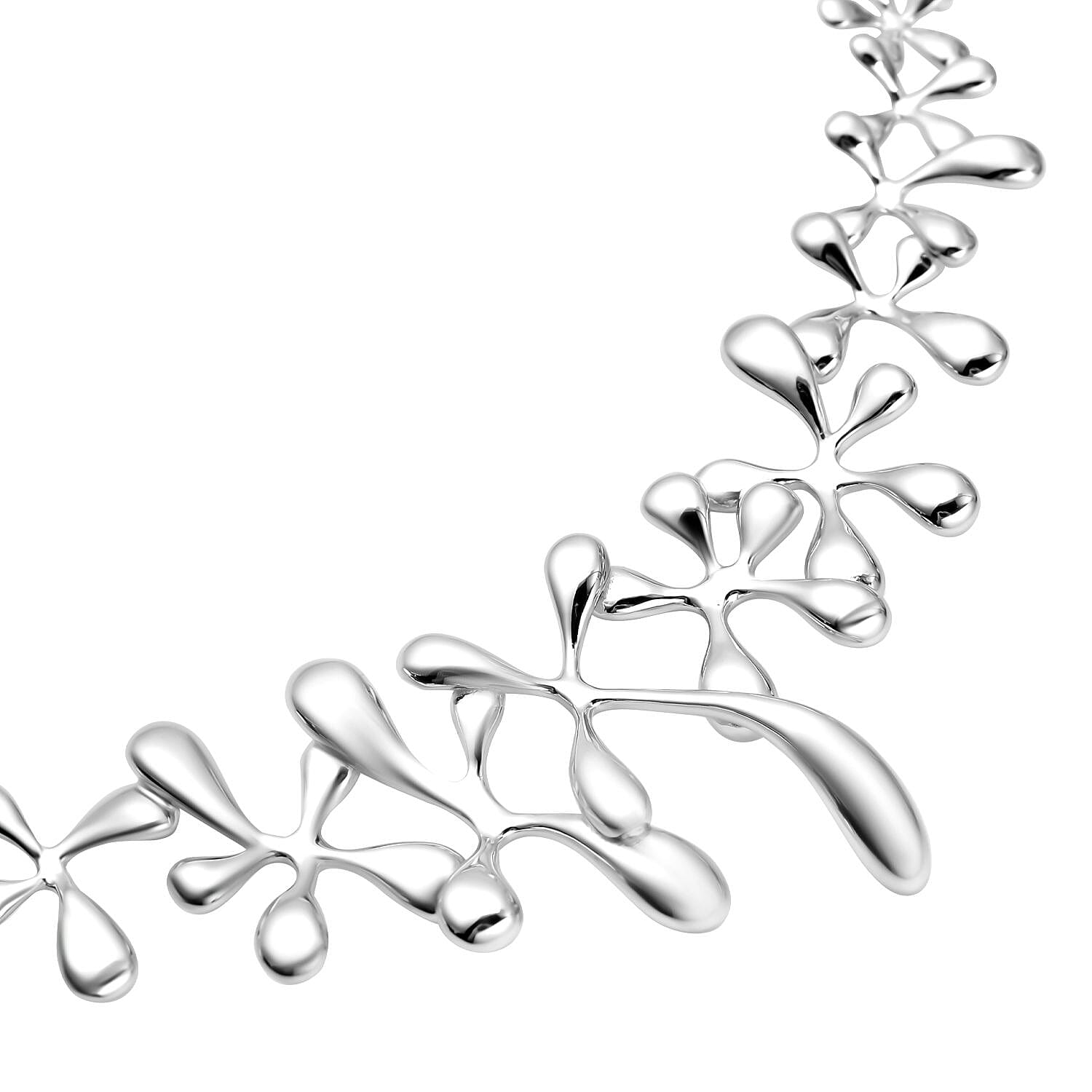 LucyQ Splash Collection - Rhodium Overlay Sterling Silver Necklace 31 Grams (Size - 18 / 20).