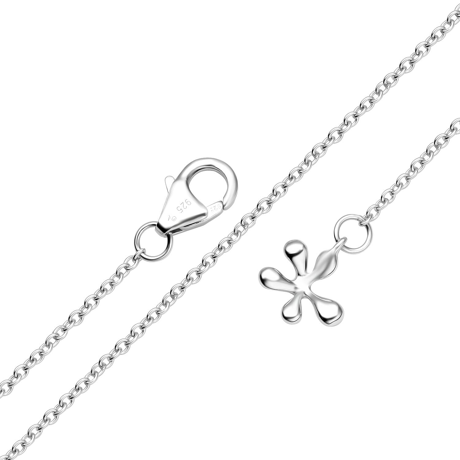 LucyQ Splash Collection - Rhodium Overlay Sterling Silver Necklace 31 Grams (Size - 18 / 20).