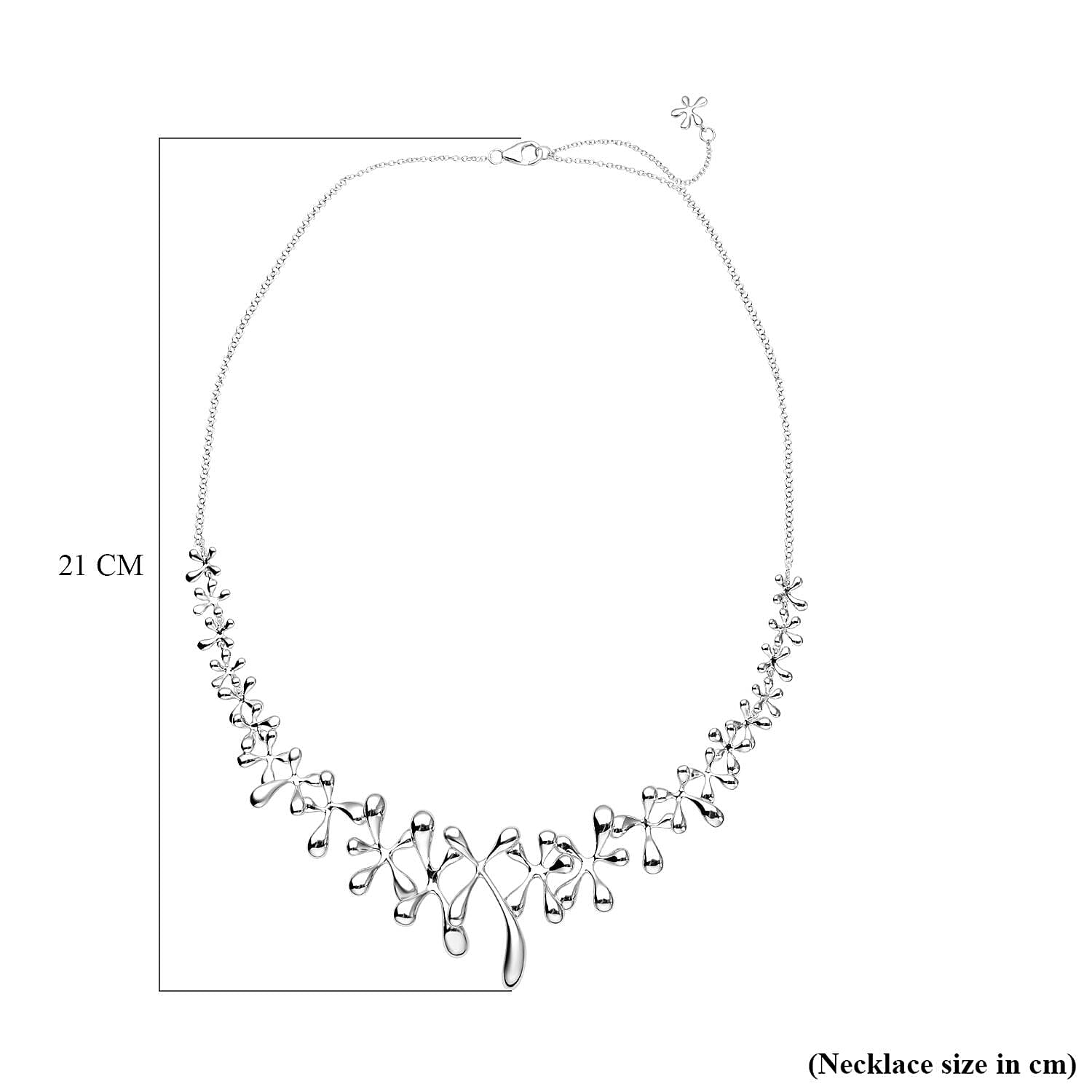 LucyQ Splash Collection - Rhodium Overlay Sterling Silver Necklace 31 Grams (Size - 18 / 20).