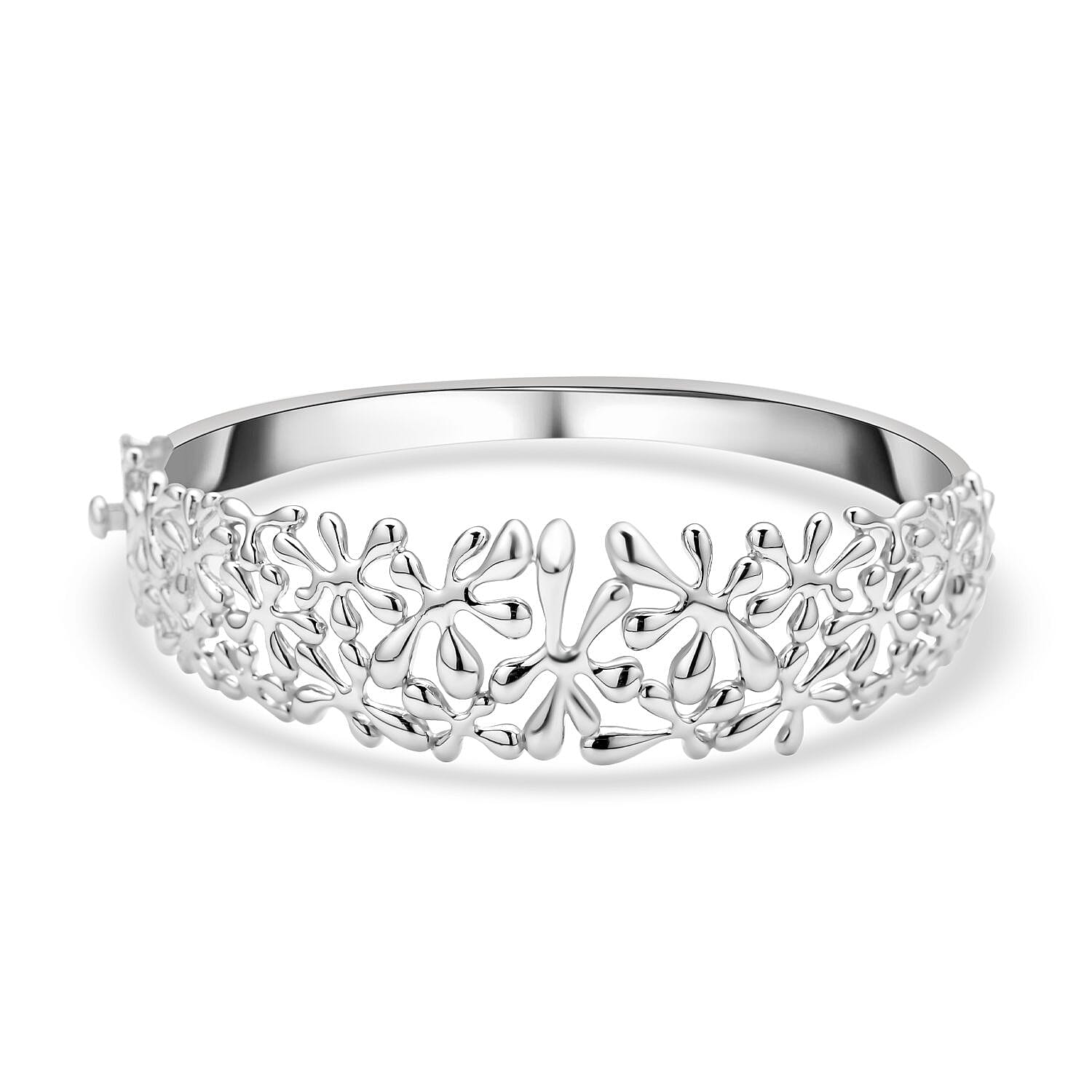 LucyQ Splash Collection - Rhodium Overlay Sterling Silver Bangle