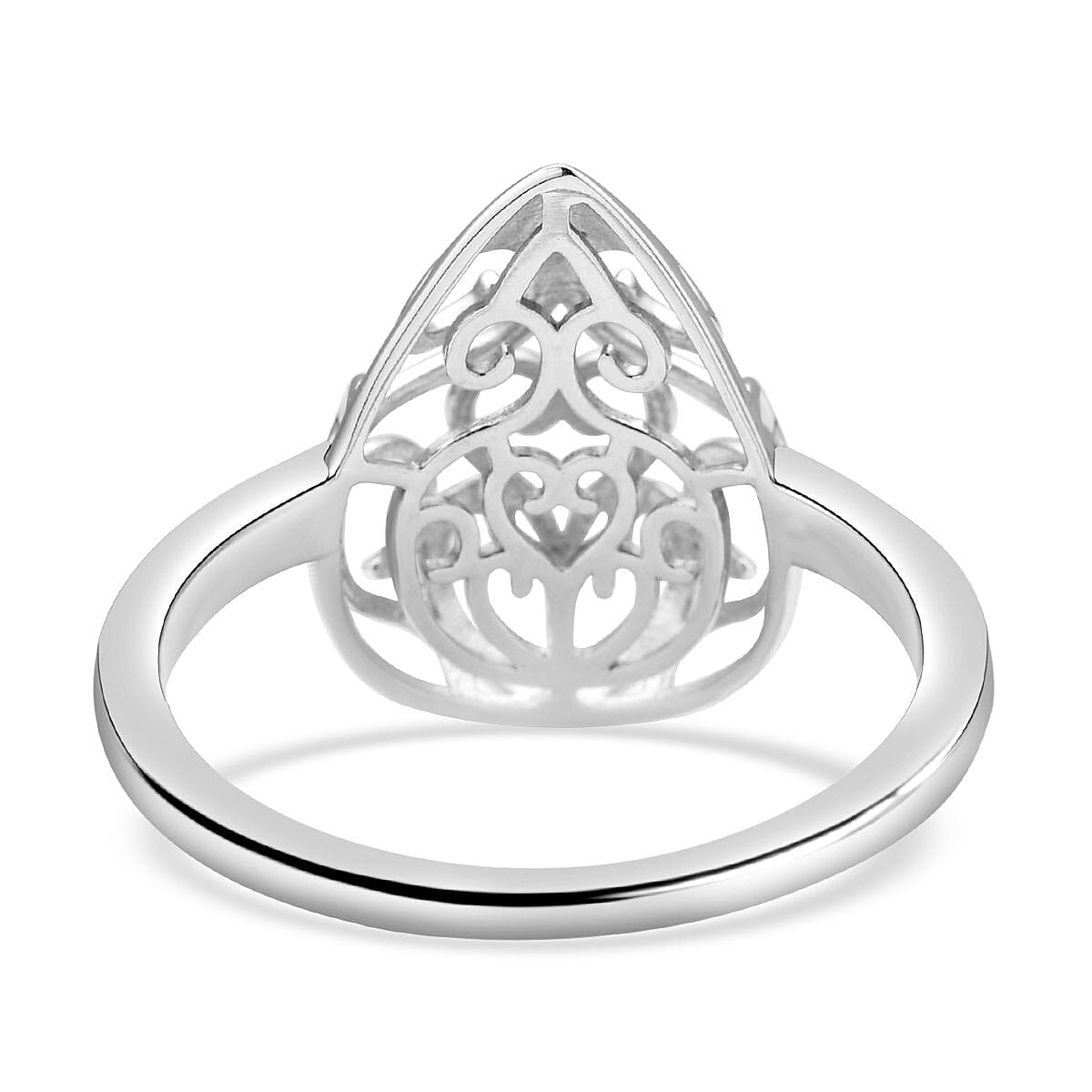 LucyQ Air Drip Collection - Rhodium Overlay Sterling Silver Rococo Ring