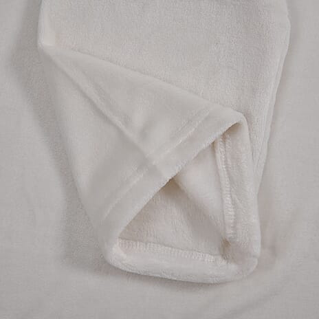 Homesmart Super Soft Flannel Blanket with Sleeves (Size 215x150 Cm) - White