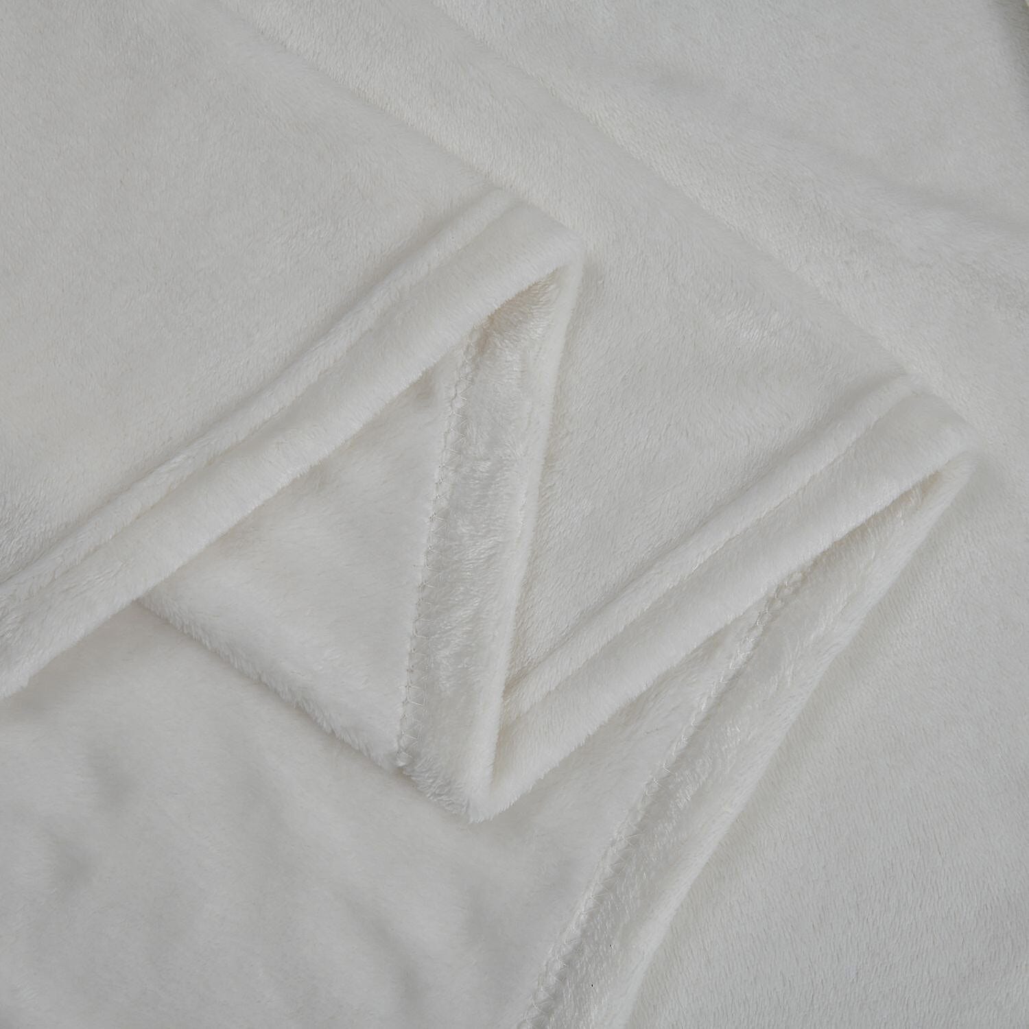 Homesmart Super Soft Flannel Blanket with Sleeves (Size 215x150 Cm) - White