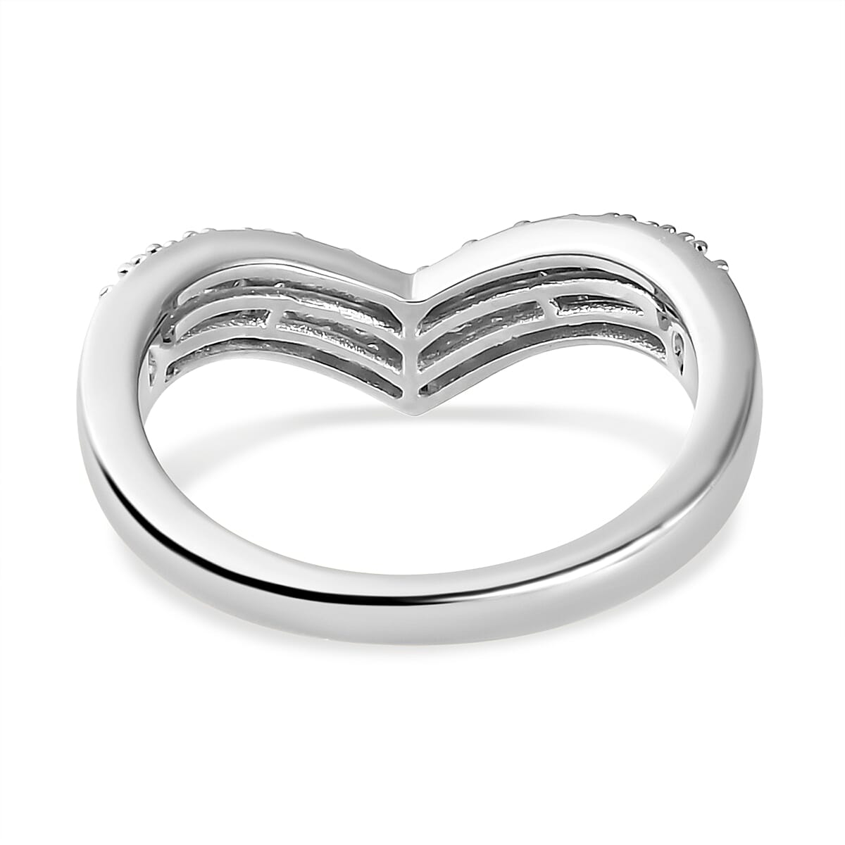 Moissanite Wishbone Ring in 18K Vermeil Yellow Gold Overlay Sterling Silver