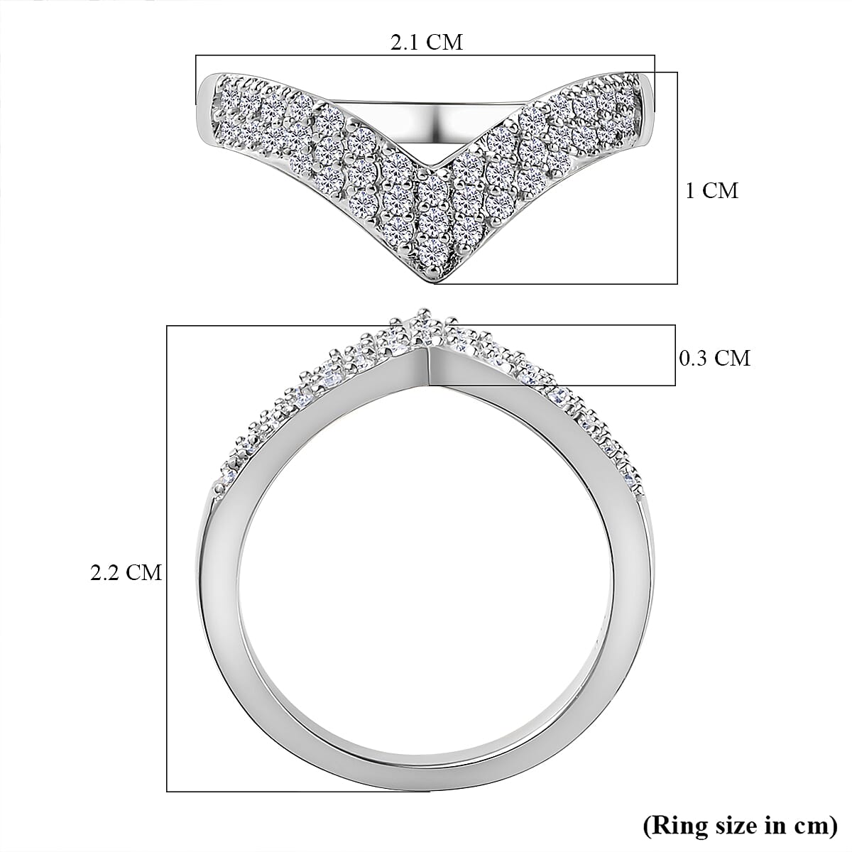Moissanite Wishbone Ring in 18K Vermeil Yellow Gold Overlay Sterling Silver