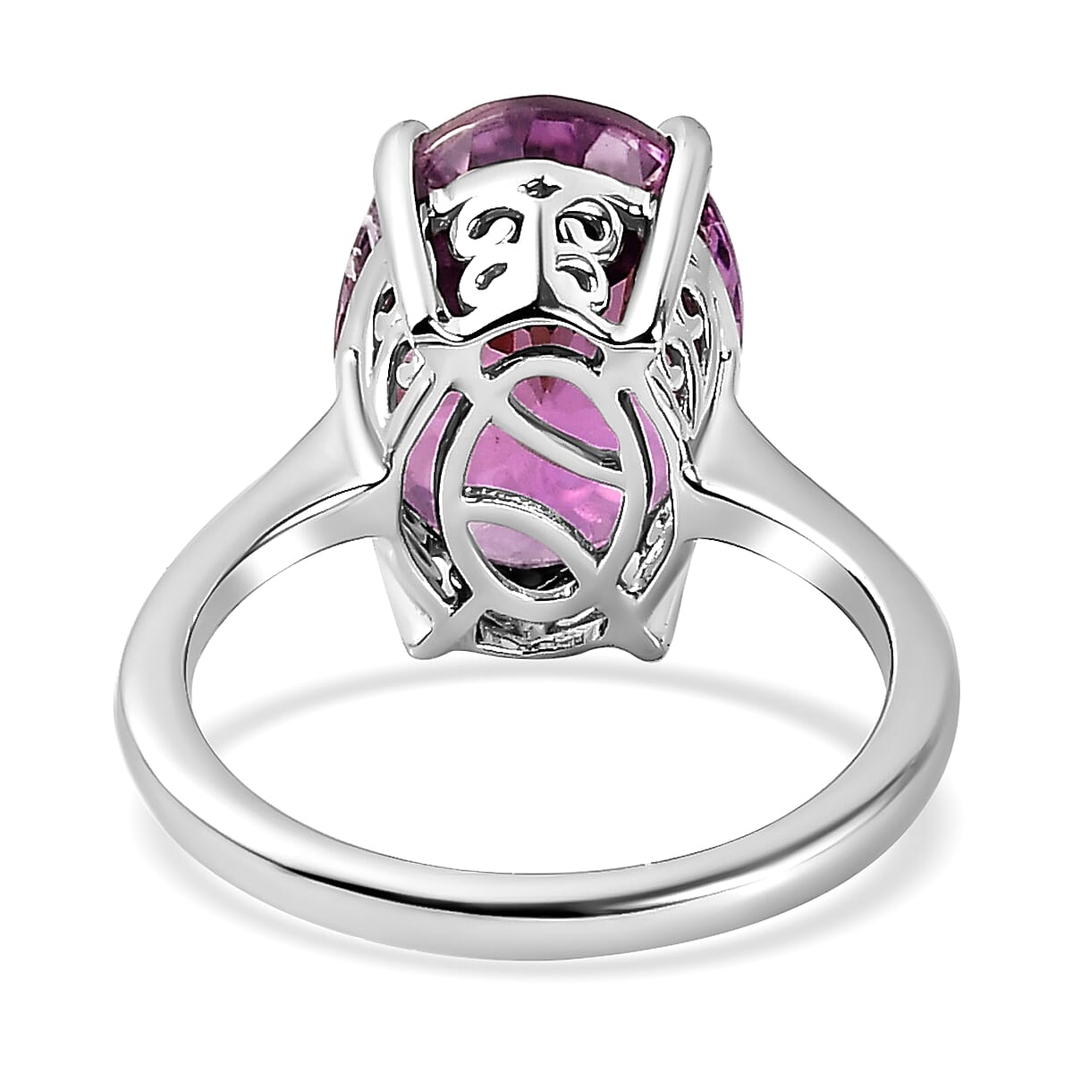 RHAPSODY 950 Platinum AAAA Kunzite Solitaire Ring 8.00 Ct, Platinum Wt. 5.32 Gms