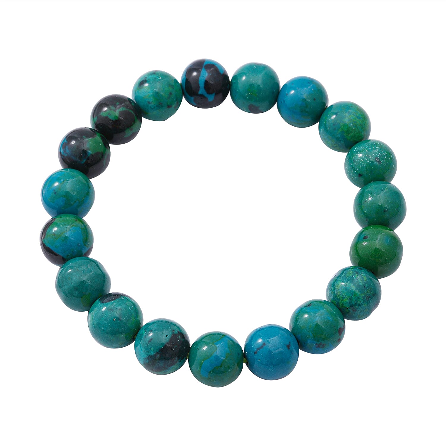 Chrysocolla Beads Bracelet (Size 7) Stretchable 120.00 Ct.