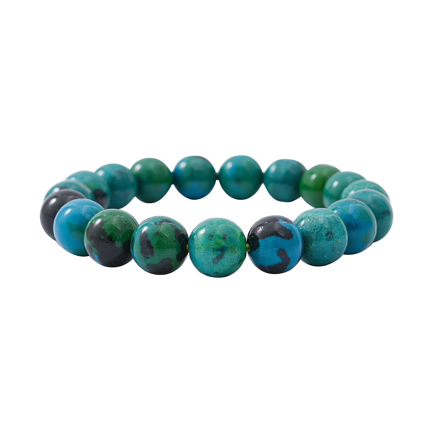 Chrysocolla Beads Bracelet (Size 7) Stretchable 120.00 Ct.