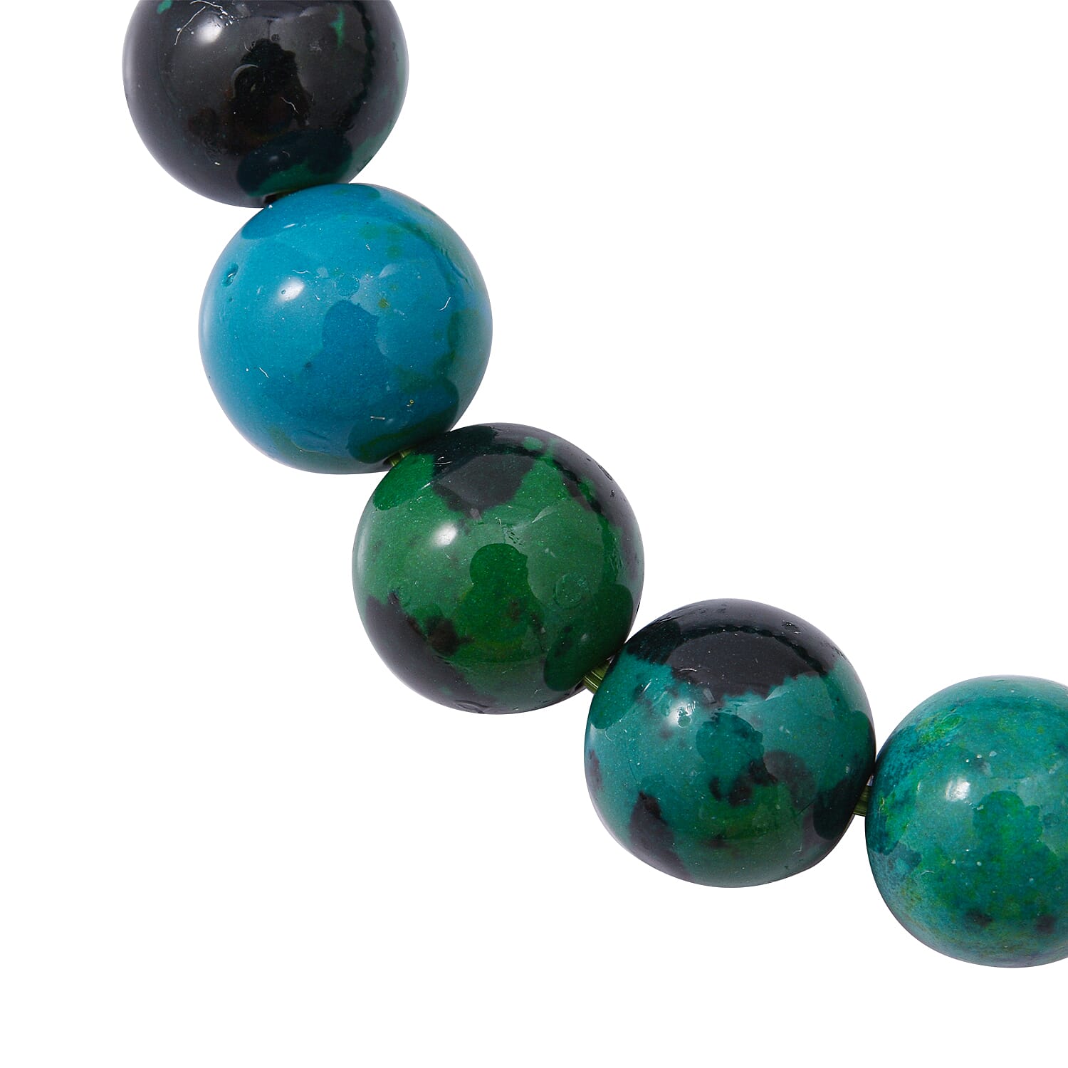 Chrysocolla Beads Bracelet (Size 7) Stretchable 120.00 Ct.