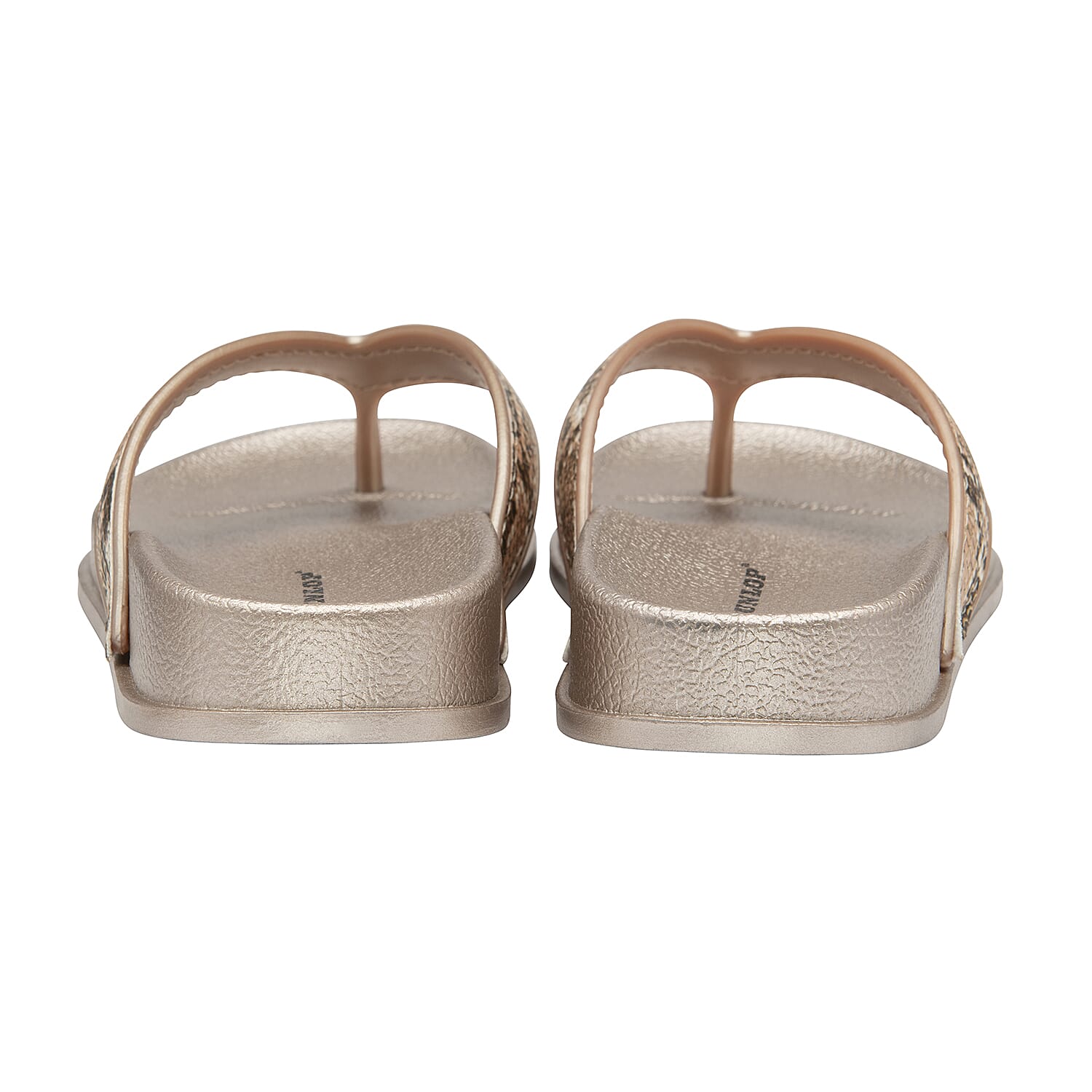 DUNLOP Tyra Snake Print Flip Flop Sandals (Size 3) - Black