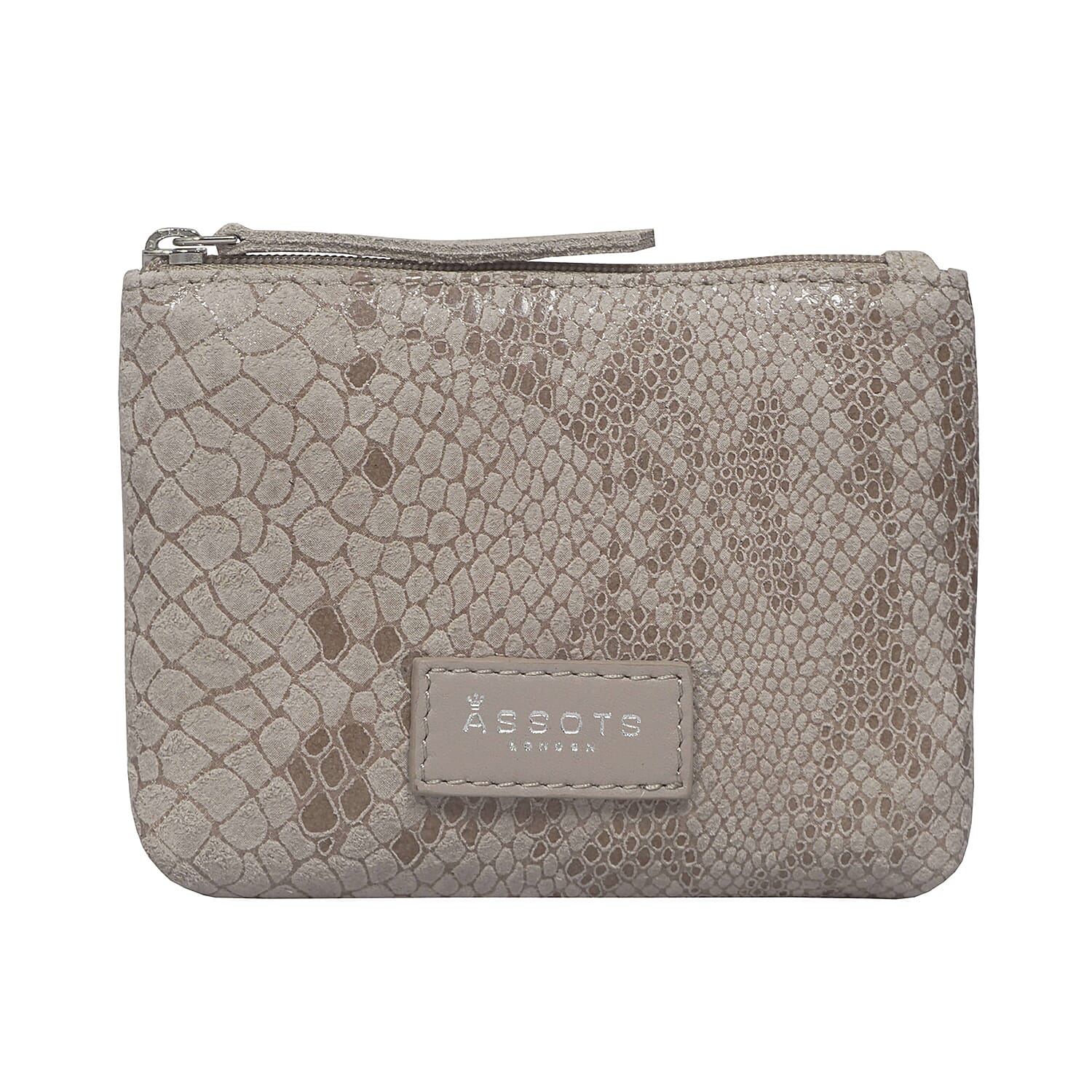 ASSOTS LONDON Denise 100% Genuine Leather Card & Coin Purse (Size 13x9 Cm) - Nude