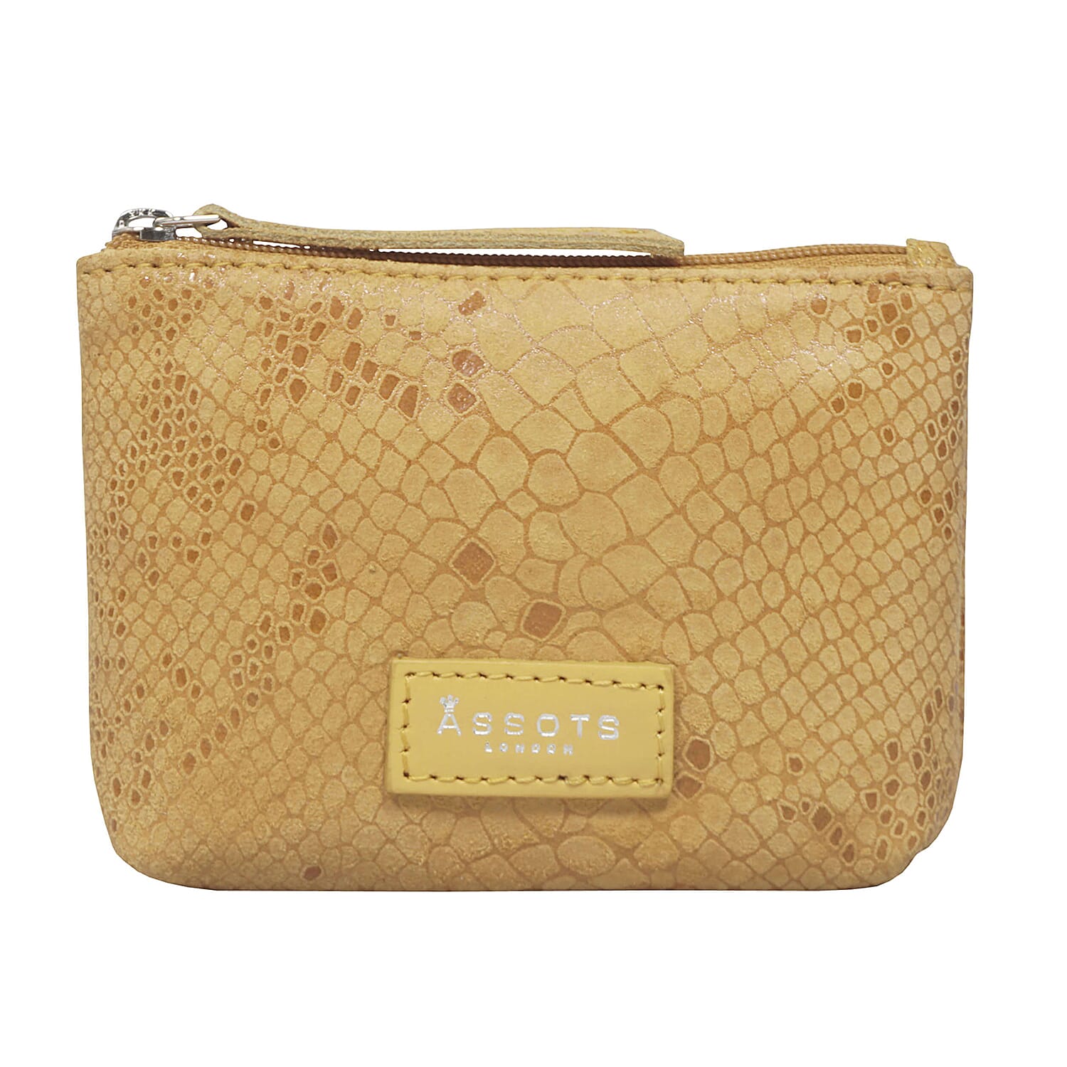 ASSOTS LONDON Denise 100% Genuine Leather Card - Coin Purse (Size 13x9 Cm) - Mustard