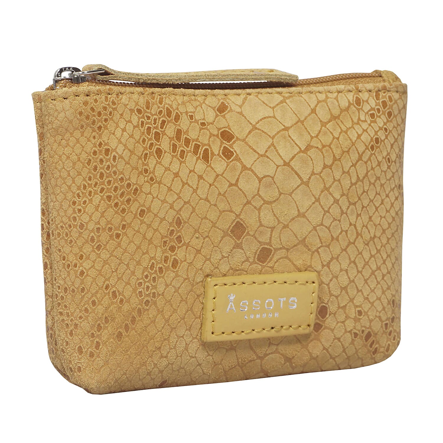 ASSOTS LONDON Denise 100% Genuine Leather Card - Coin Purse (Size 13x9 Cm) - Mustard