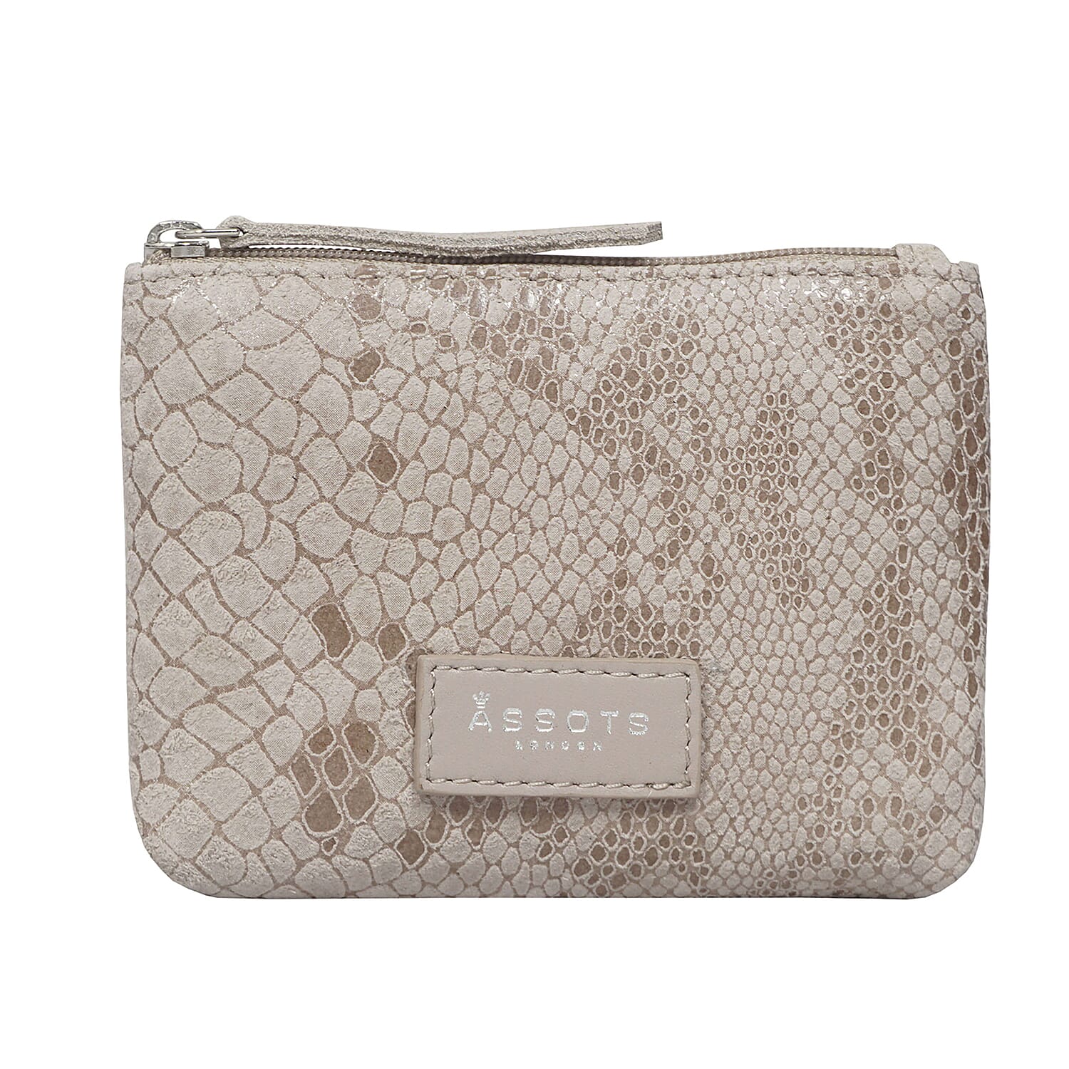 ASSOTS LONDON Denise 100% Genuine Leather Card - Coin Purse (Size 13x9 Cm) - Beige