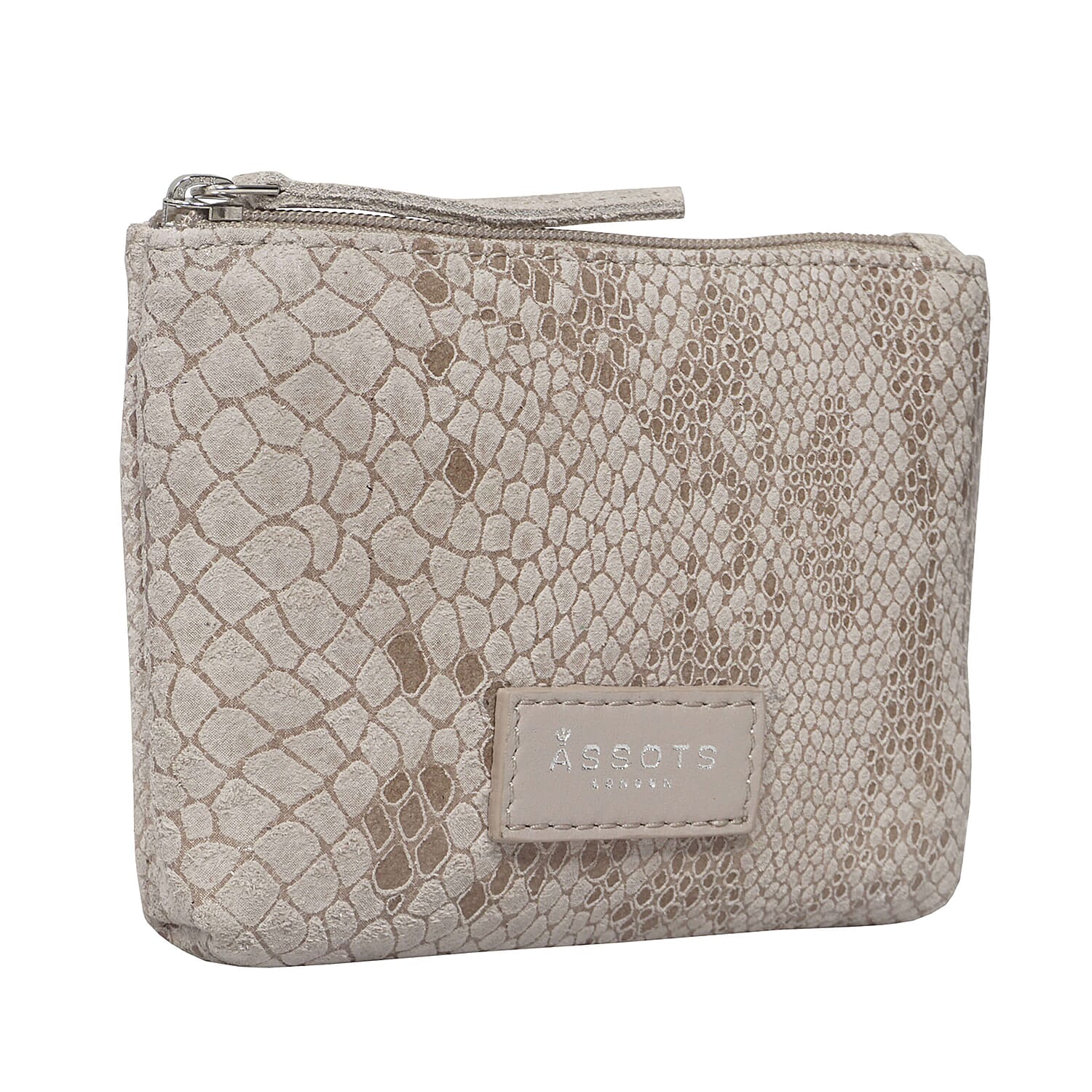 ASSOTS LONDON Denise 100% Genuine Leather Card - Coin Purse (Size 13x9 Cm) - Beige