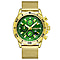 GAMAGES OF LONDON Limited Edition Hand Assembled Dominance Automatic Movement Green Dial Water Resistant Watch with Rose Gold Colour Mesh Bracelet