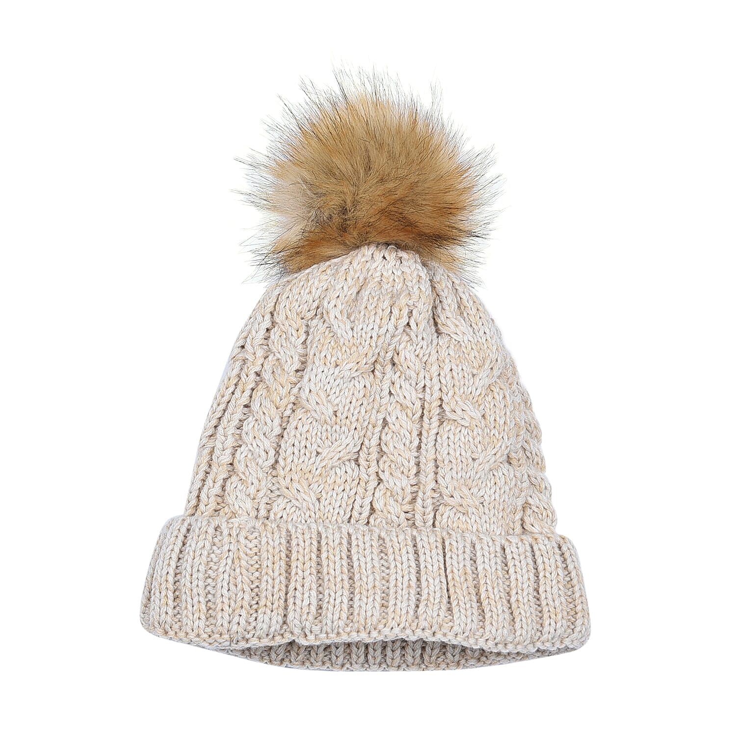 Tjc Essentials Argan Oil Infused Beanie Hat with Bobble - Light Brown