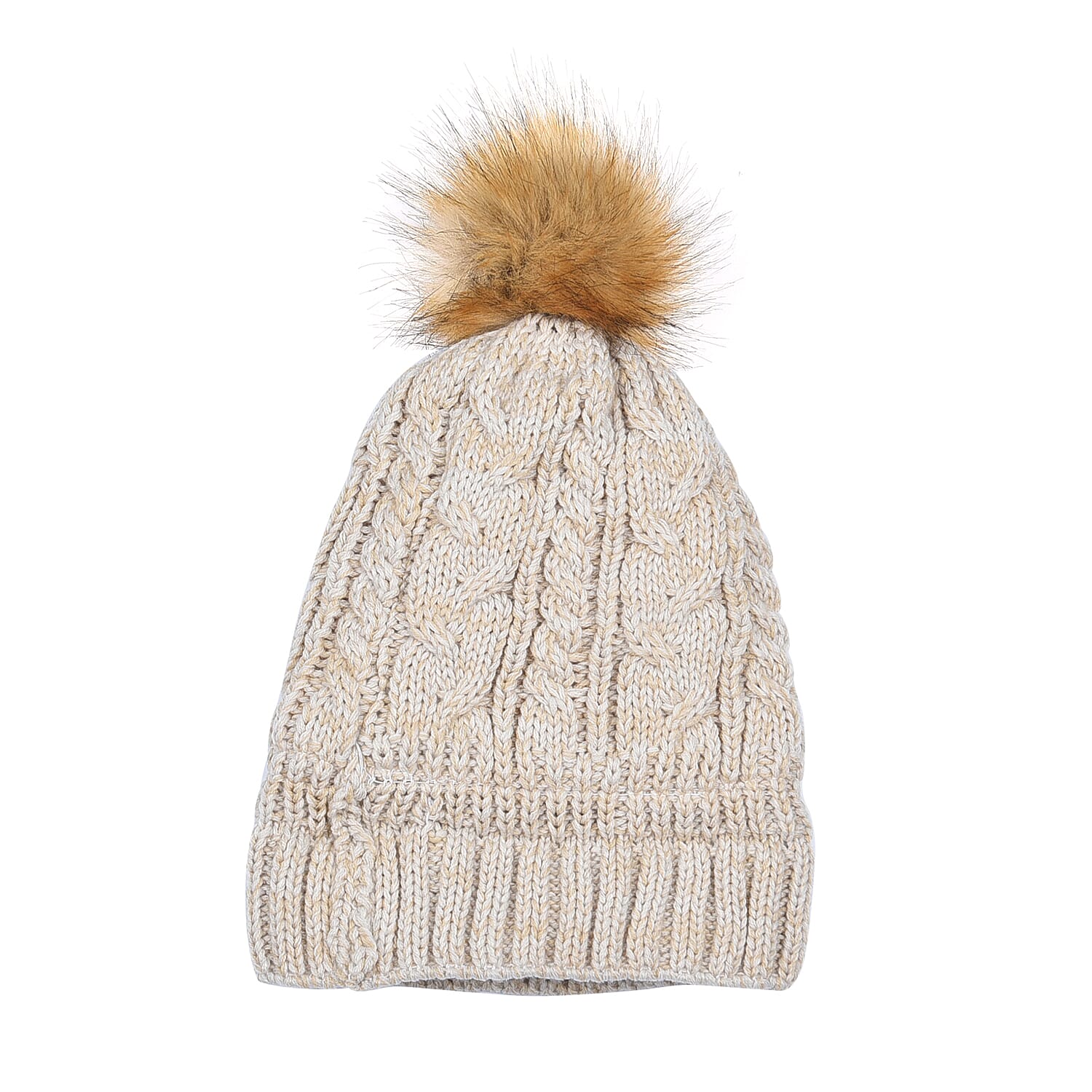 Tjc Essentials Argan Oil Infused Beanie Hat with Bobble - Light Brown